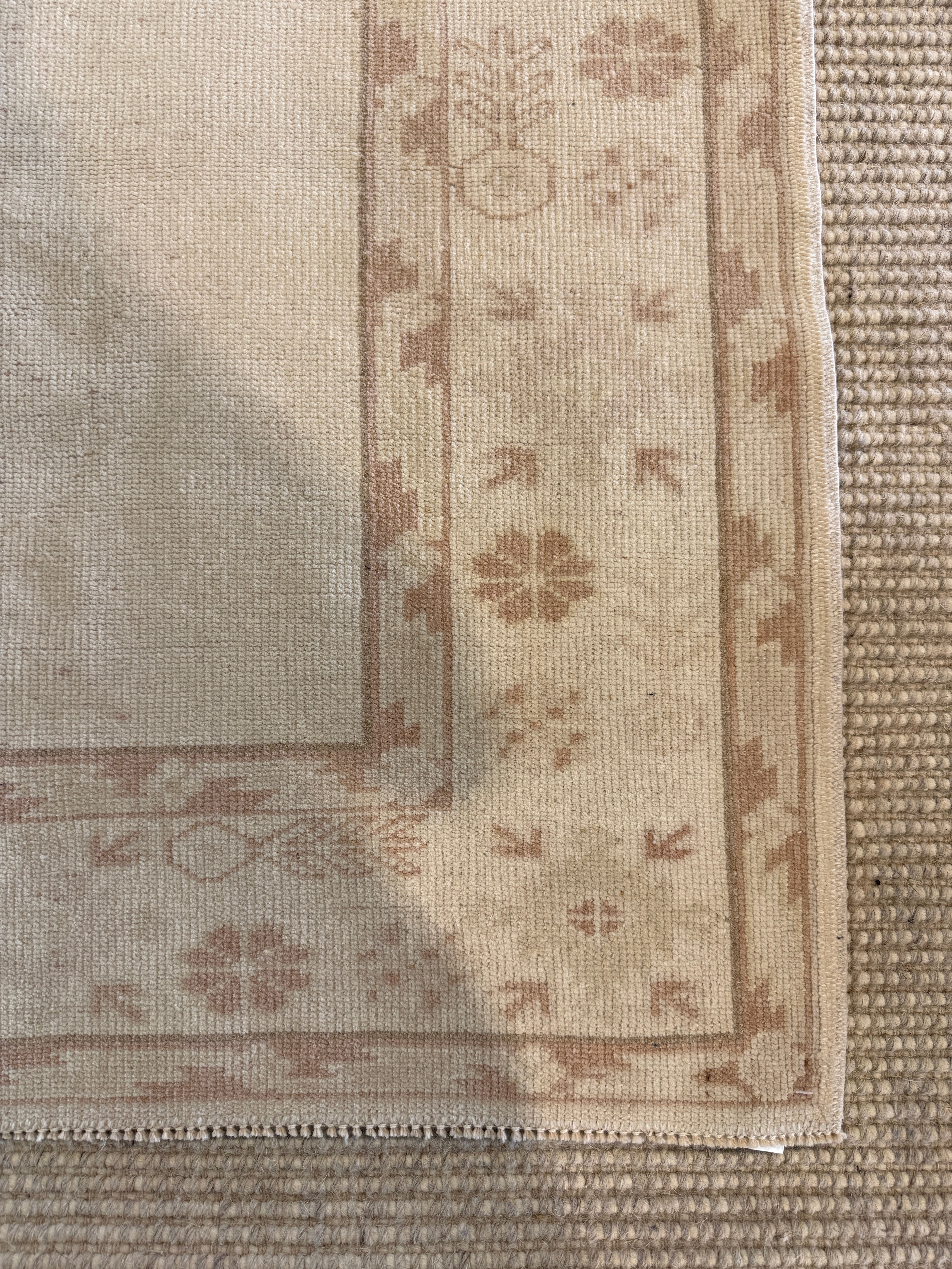 Kayla Lee 2.10x4.8 Cream Hand-Knotted Vintage Turkish Oushak