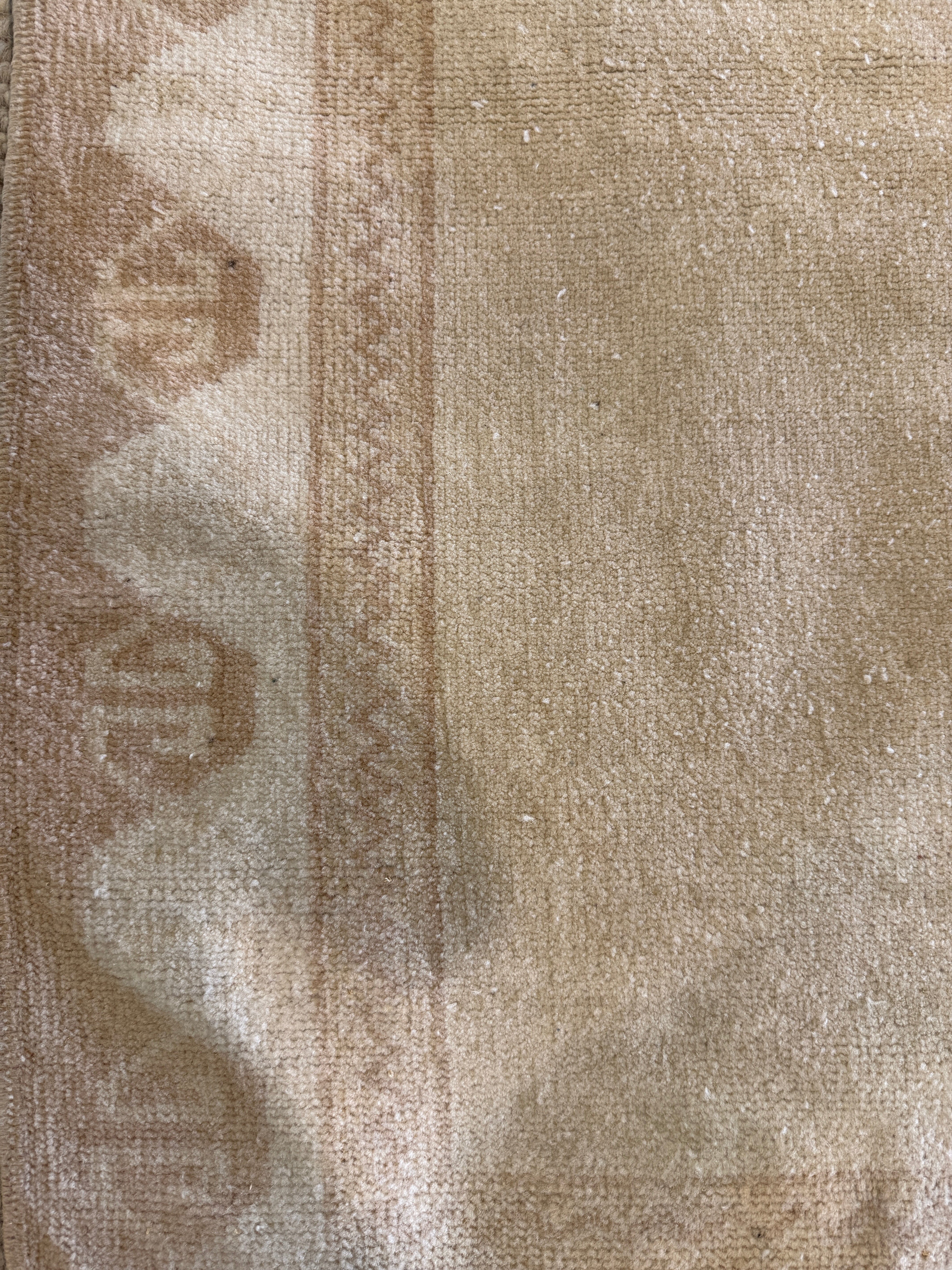 Maya Hunter 3x4.4 Cream Hand-Knotted Vintage Turkish Oushak