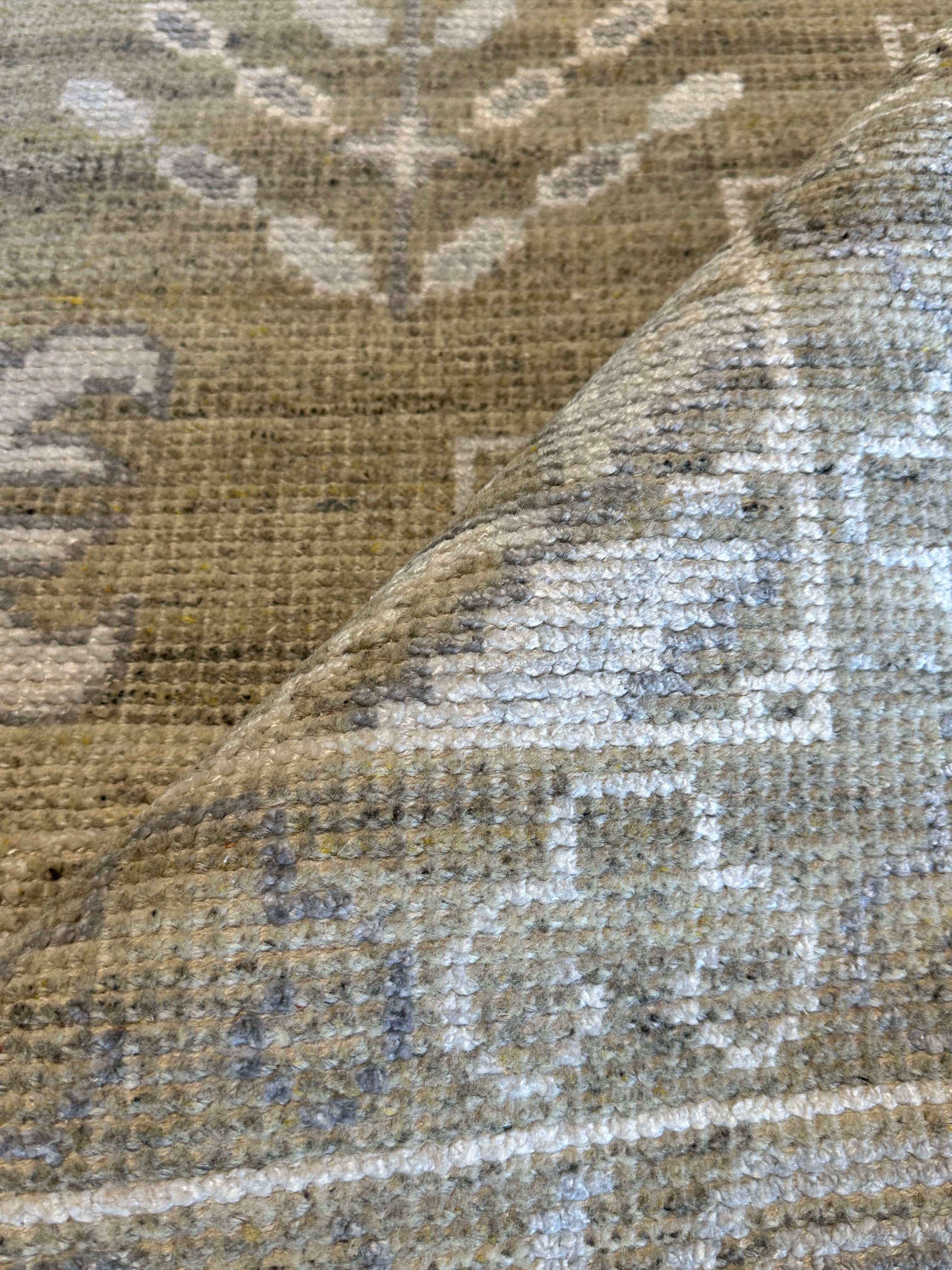 Adams 7.6x9.9 Beige and Natural Hand-Knotted Oushak Rug