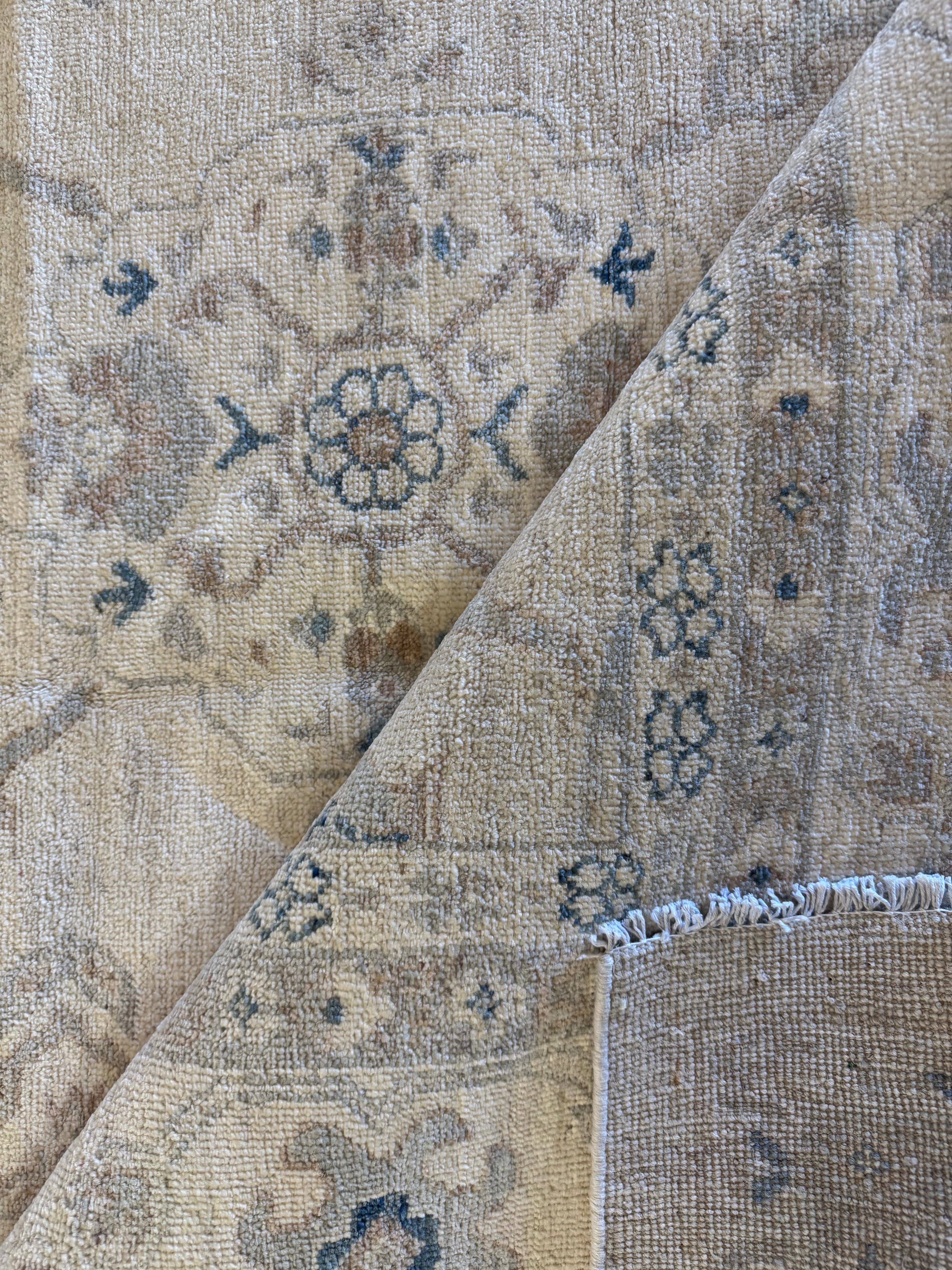 Phoebe Douglas 8.9x11.9 Cream Whitewashed Afghani Oushak