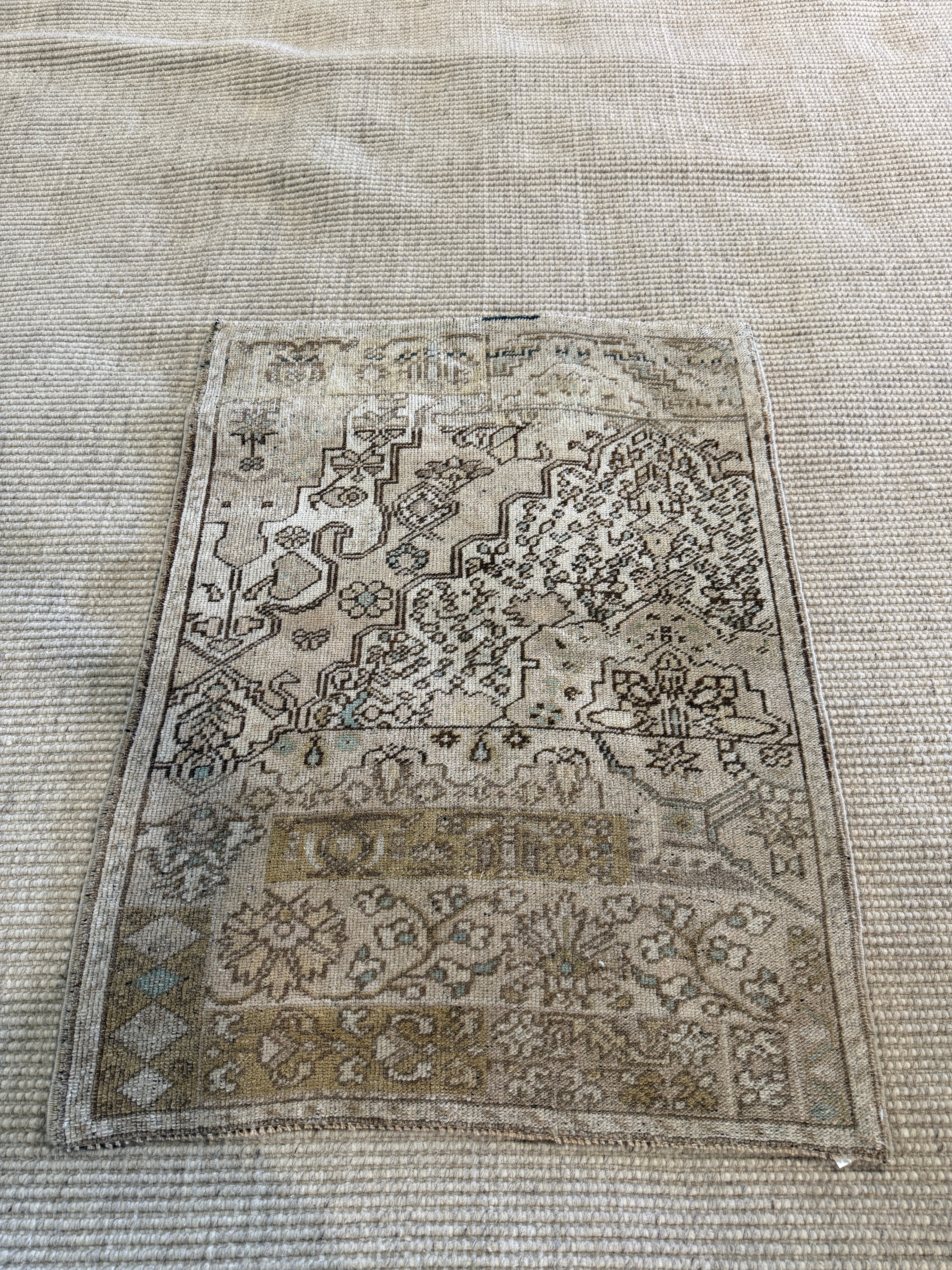 Justina 2.9x3.5 Light Pink Hand-Knotted Vintage Turkish Oushak