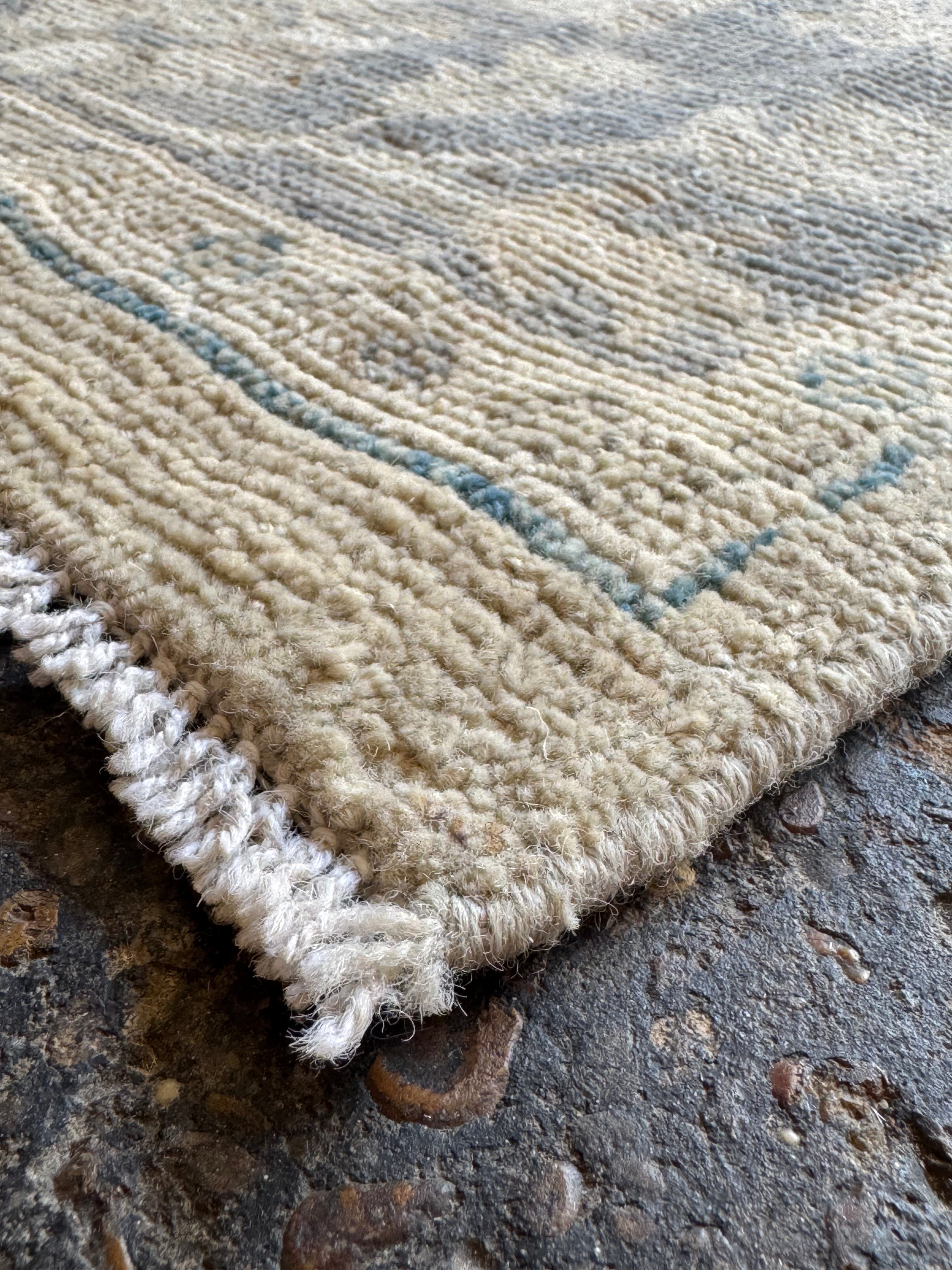 Zosia 3.8x5.6 Blue Whitewashed Afghani Oushak