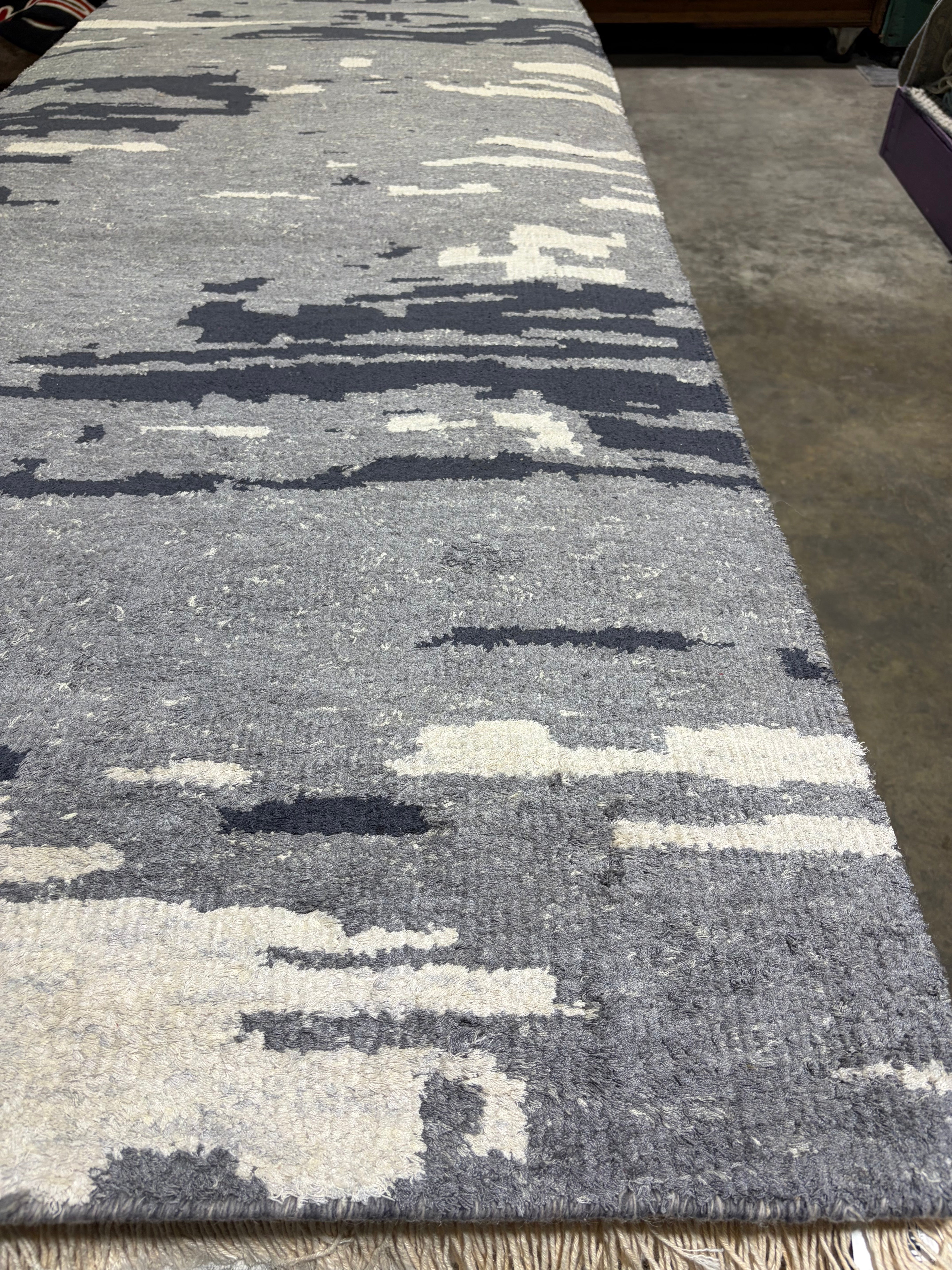Jim Cody Williams 2.6x10 Grey Hand-Knotted Modern Runner
