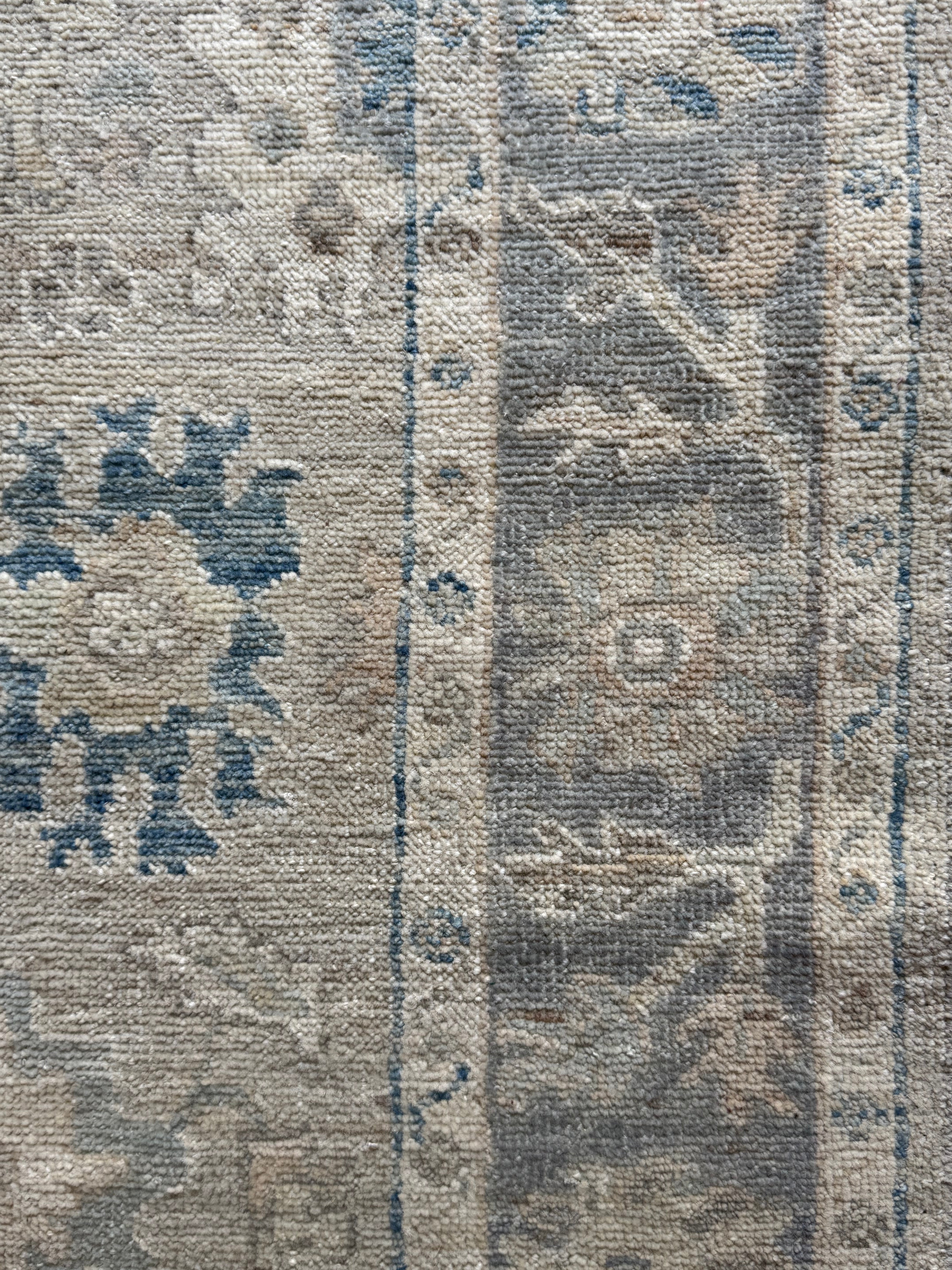 Zosia 3.8x5.6 Blue Whitewashed Afghani Oushak