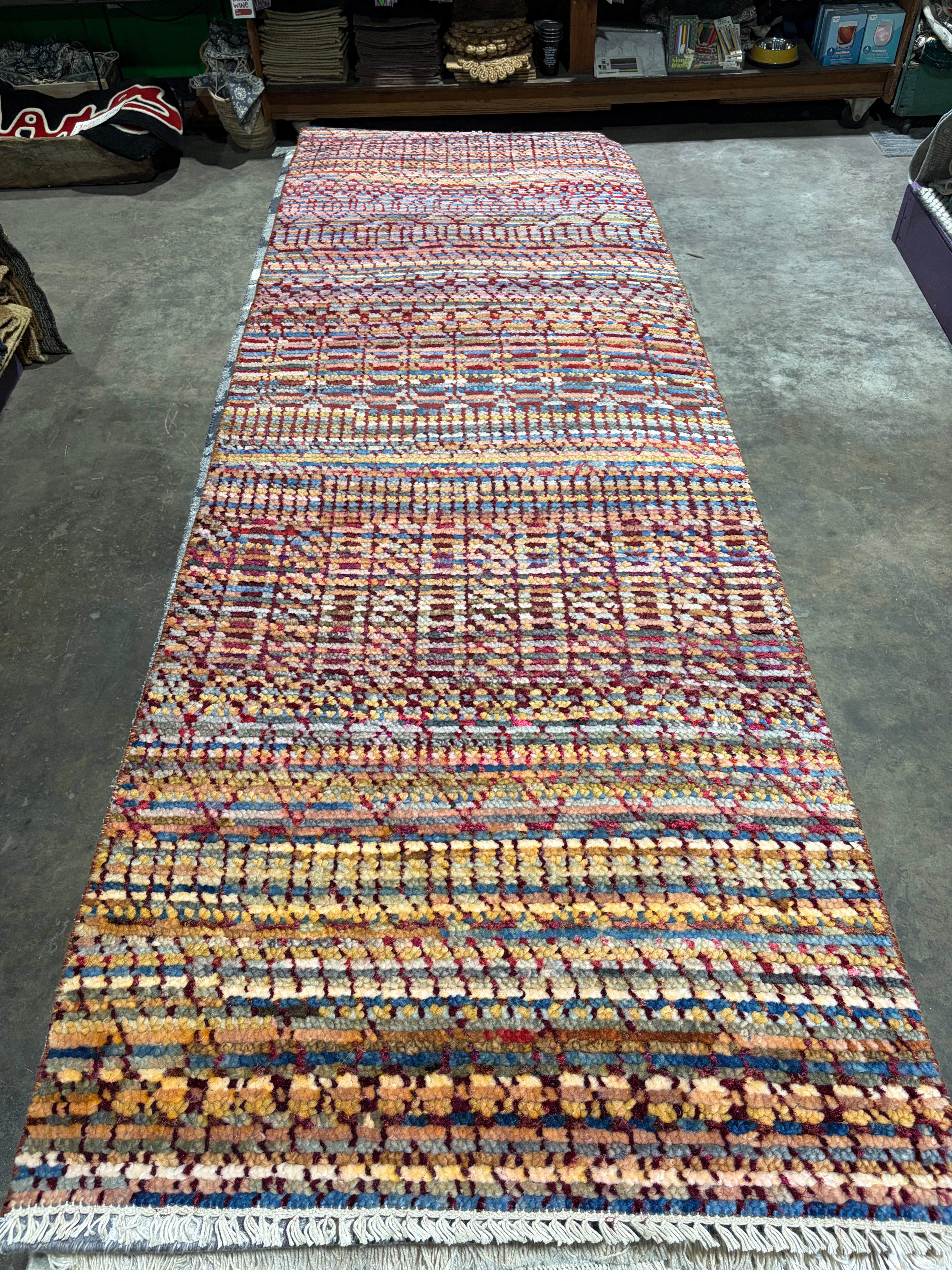 Evan Owen 2.6x10 Multi Color Hand-Knotted Modern Runner