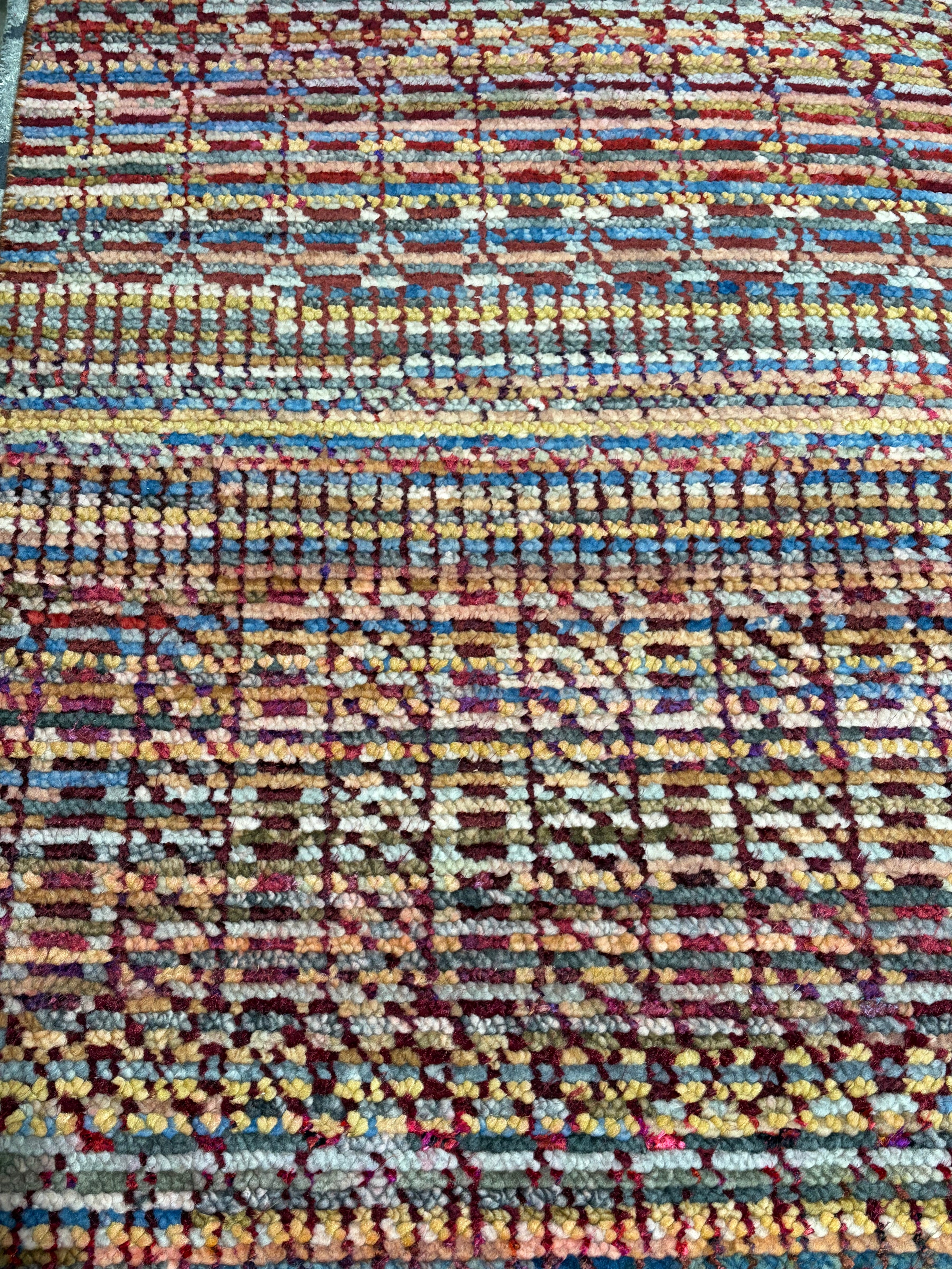 Evan Owen 2.6x10 Multi Color Hand-Knotted Modern Runner