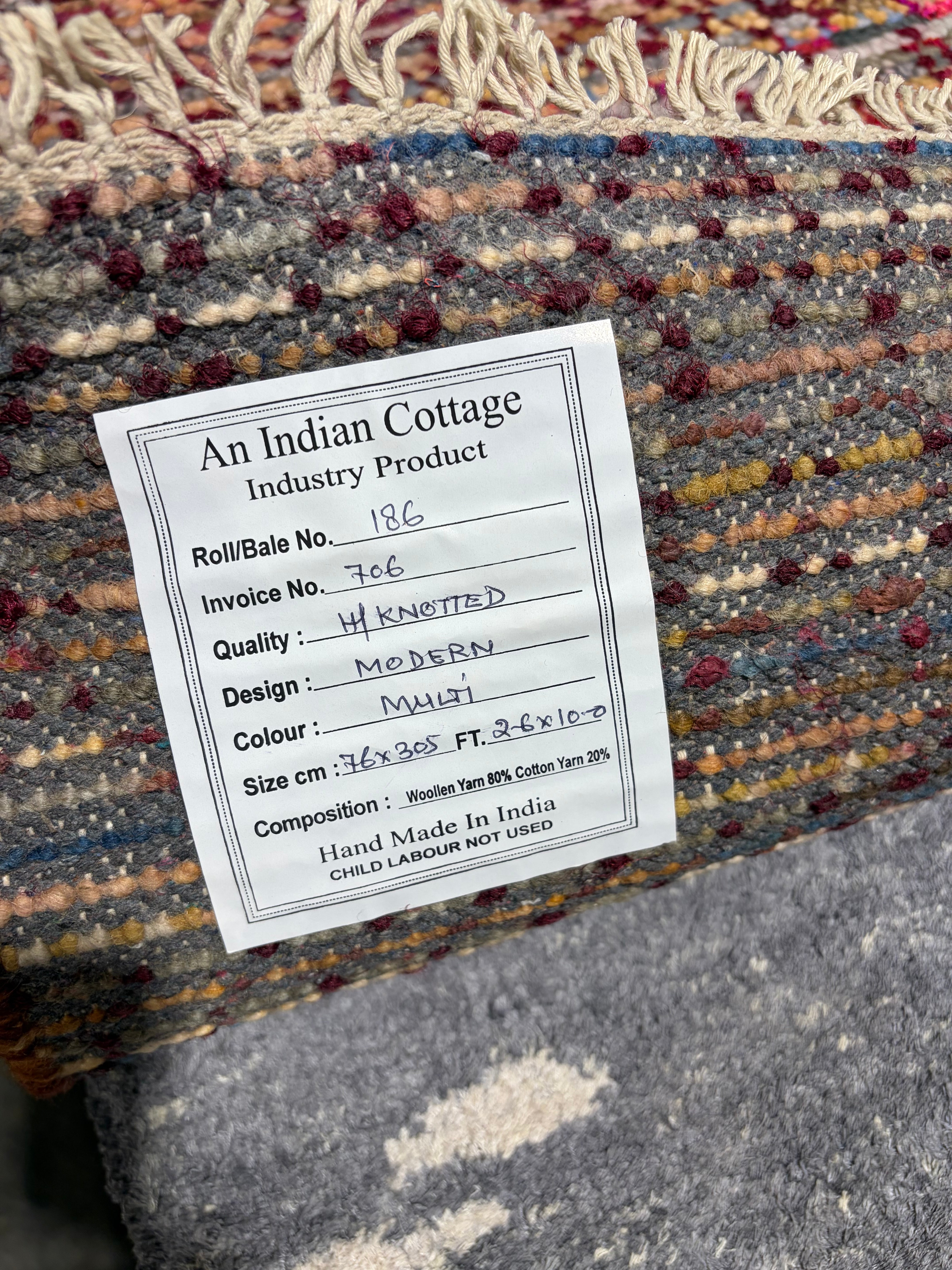 Evan Owen 2.6x10 Multi Color Hand-Knotted Modern Runner