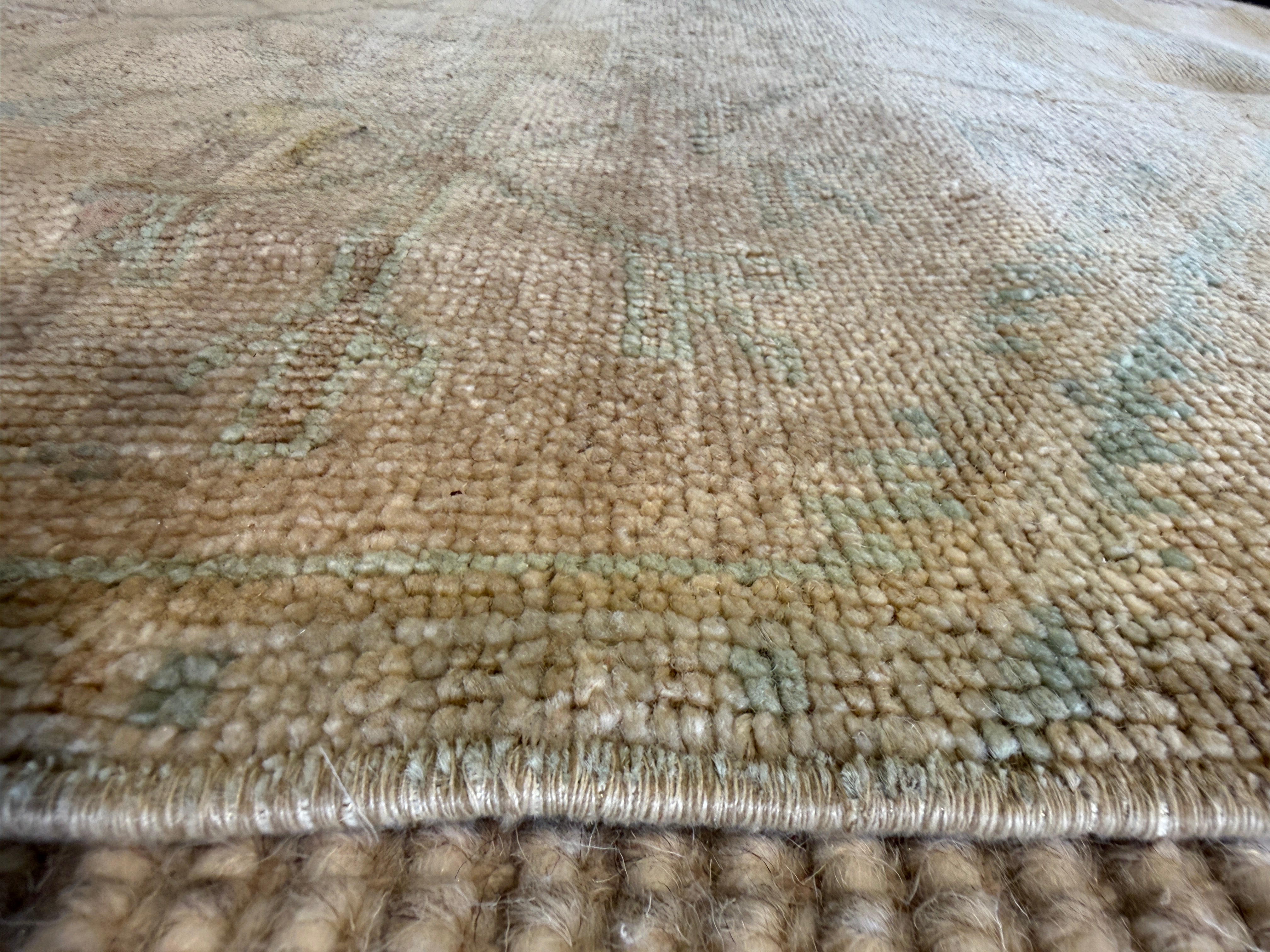 Kristina Meyers 2.11x8.2 Pink and Brown Hand-Knotted Vintage Turkish Oushak Runner