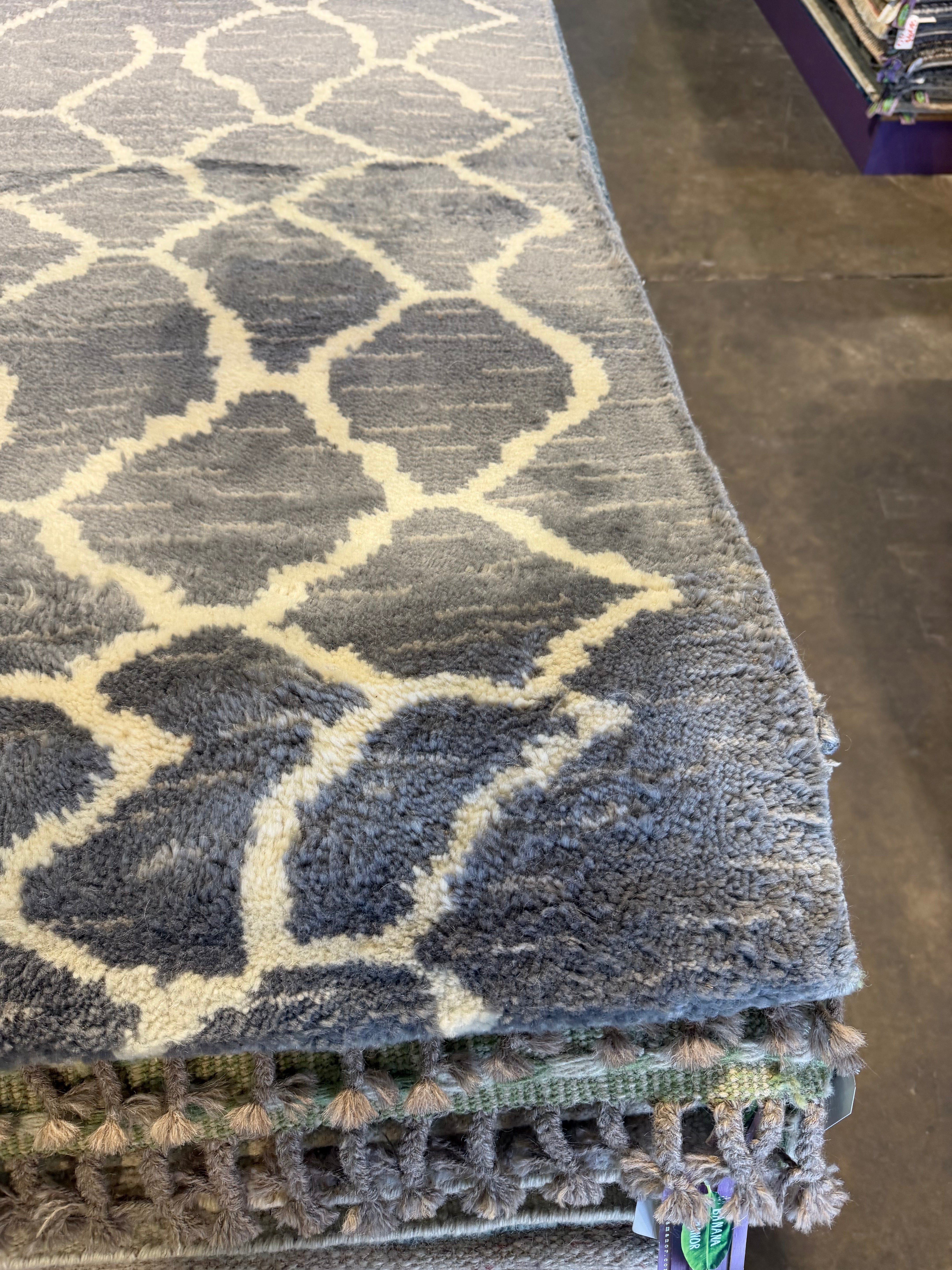 John Reynolds 8x9.9 Grey Hand-Knotted Modern Rug