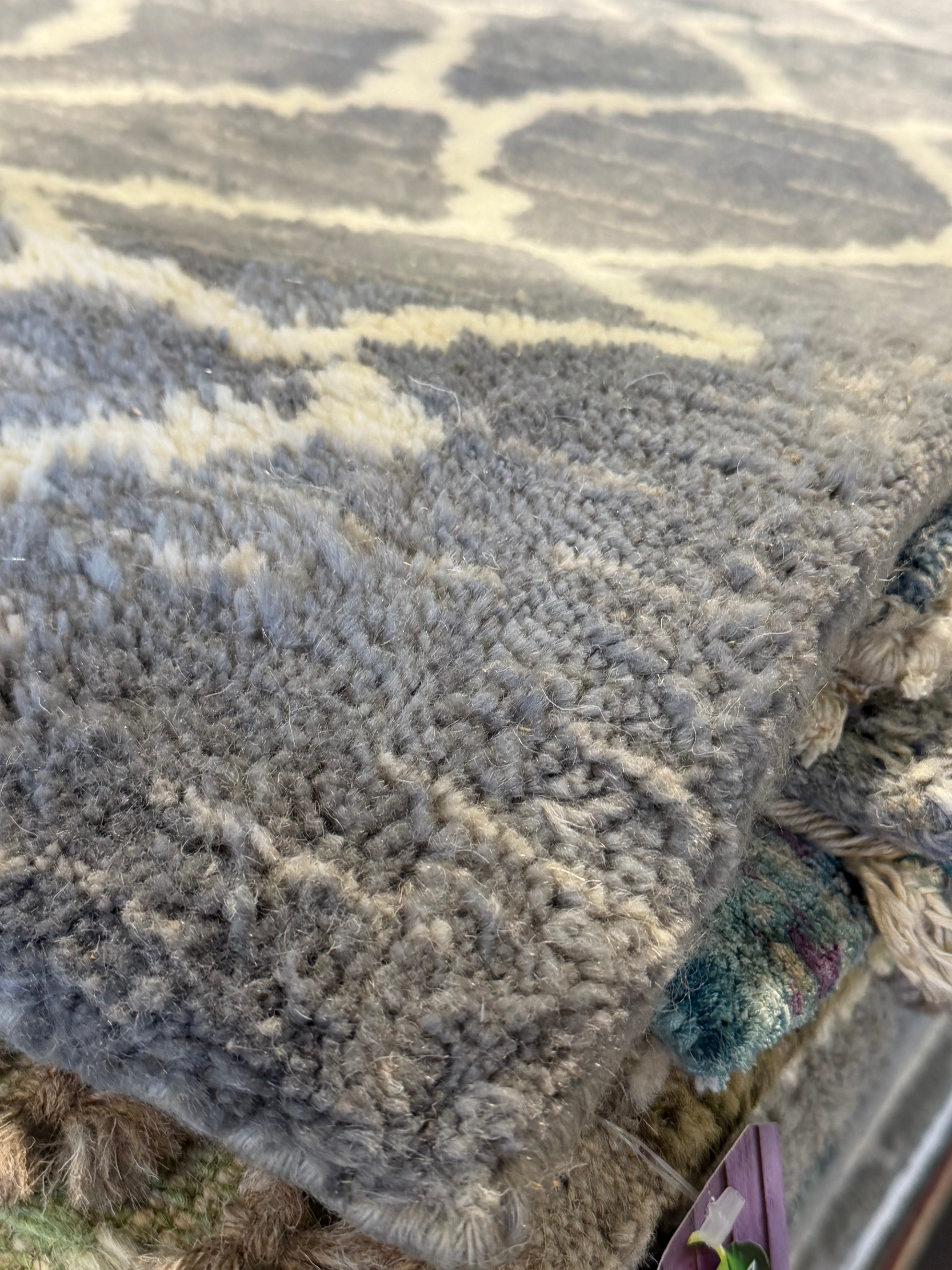 John Reynolds 8x9.9 Grey Hand-Knotted Modern Rug
