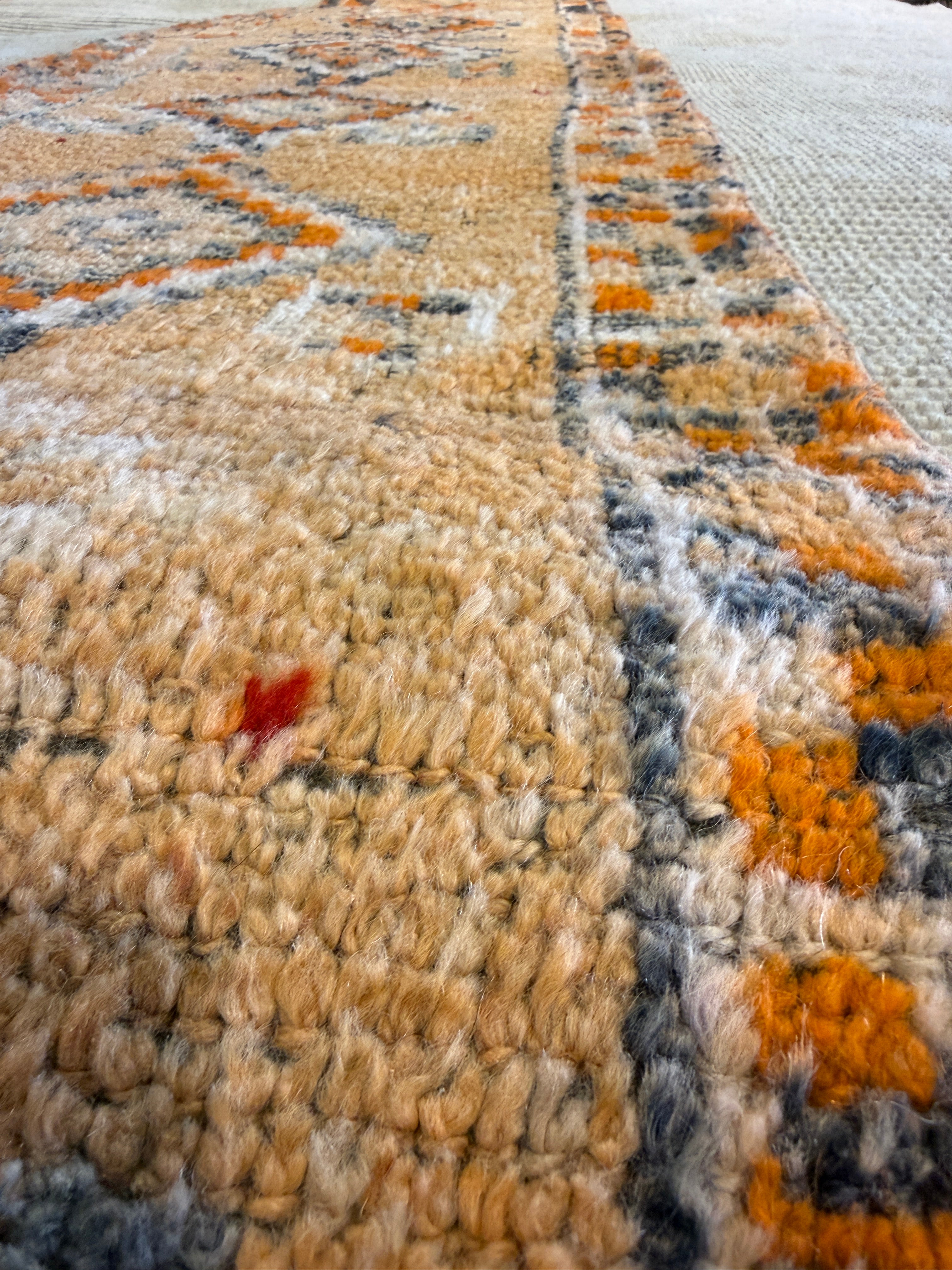 Octavia 2.5x12 Orange Hand-Knotted Vintage Turkish Oushak Runner