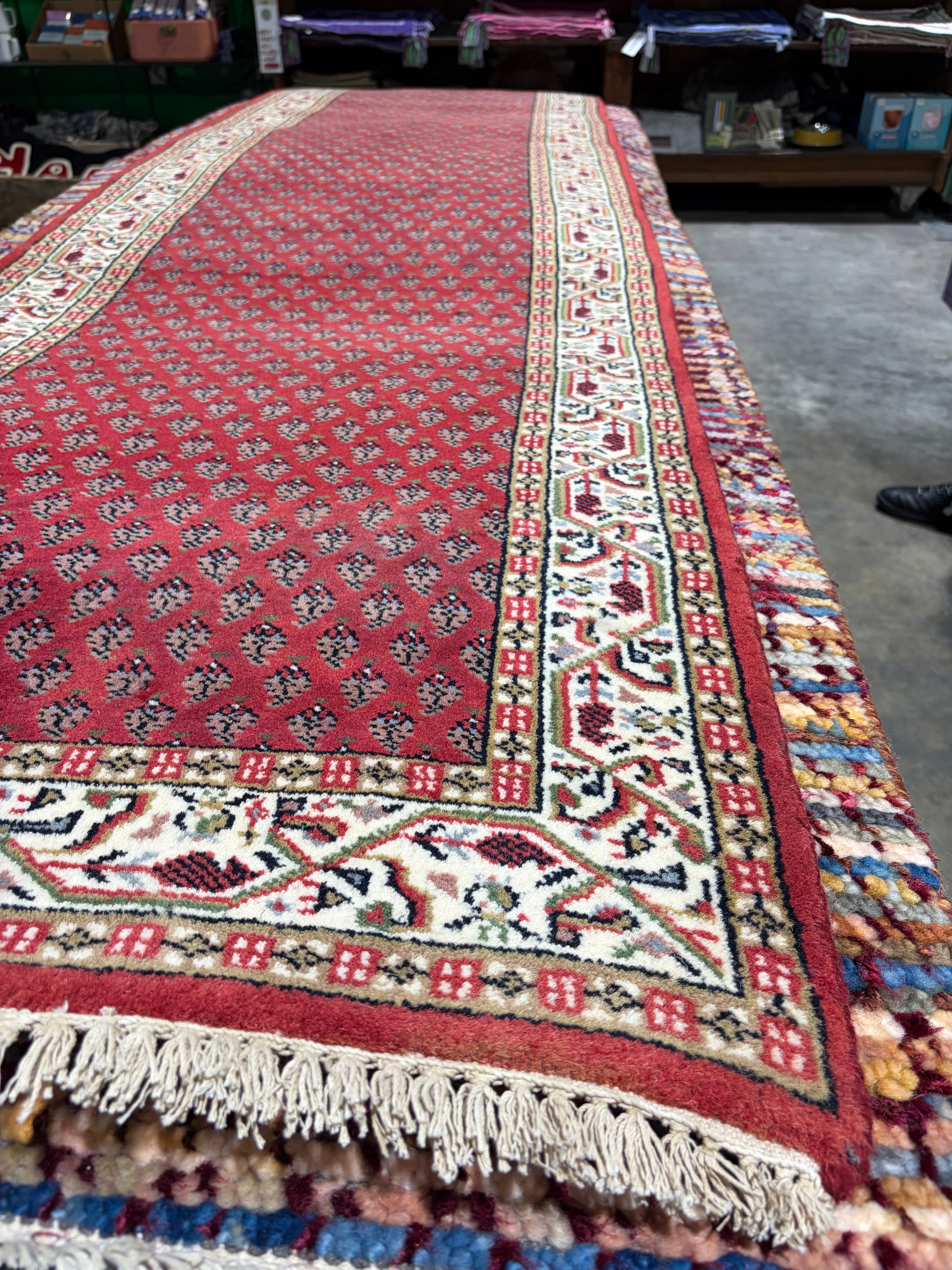 Betsy Joe 2.3x8.9 Red Hand-Knotted Traditional Style Runner