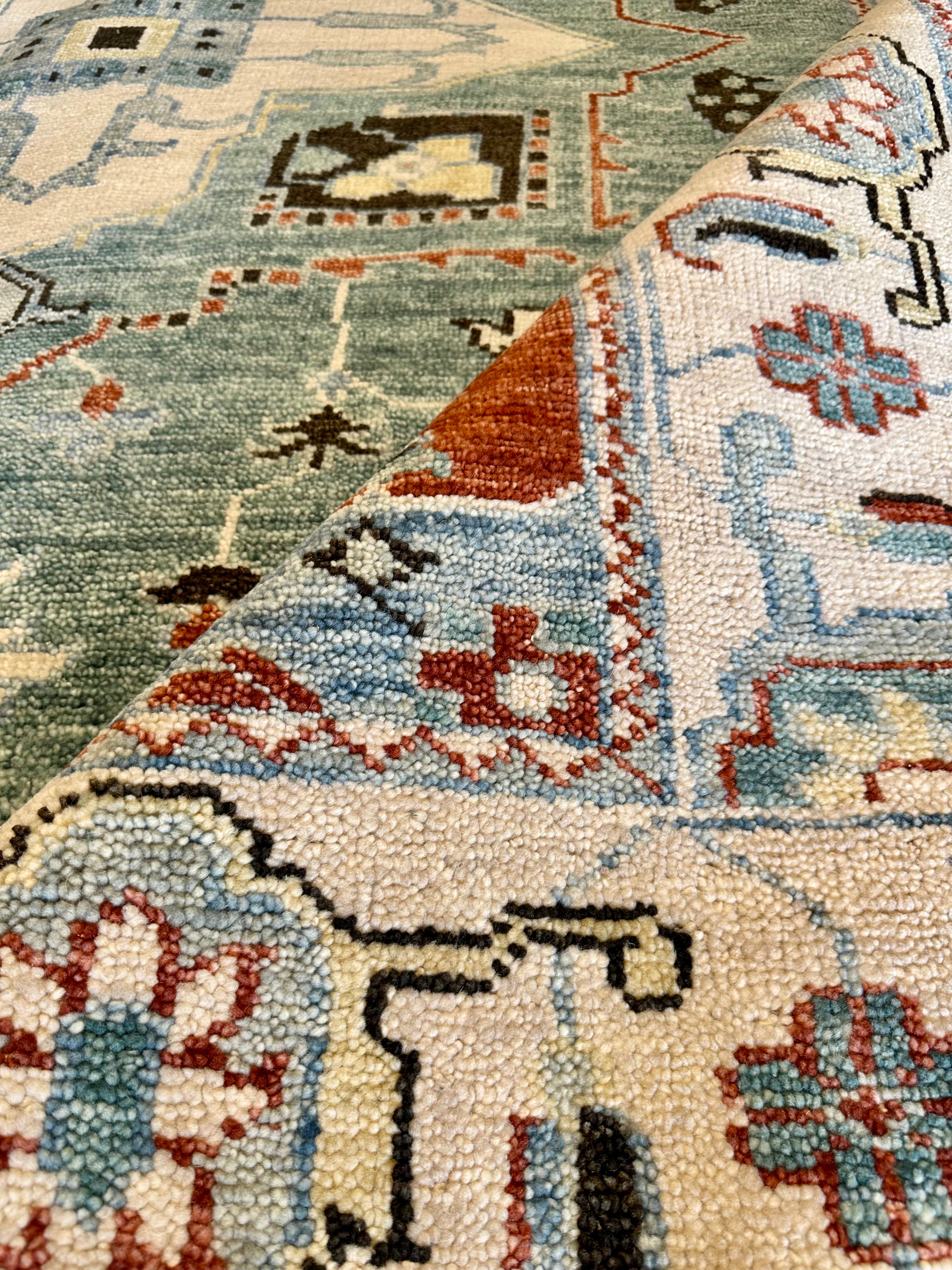 Suzanne Kasler 8x10 Light Blue Hand-Knotted Oriental Rug
