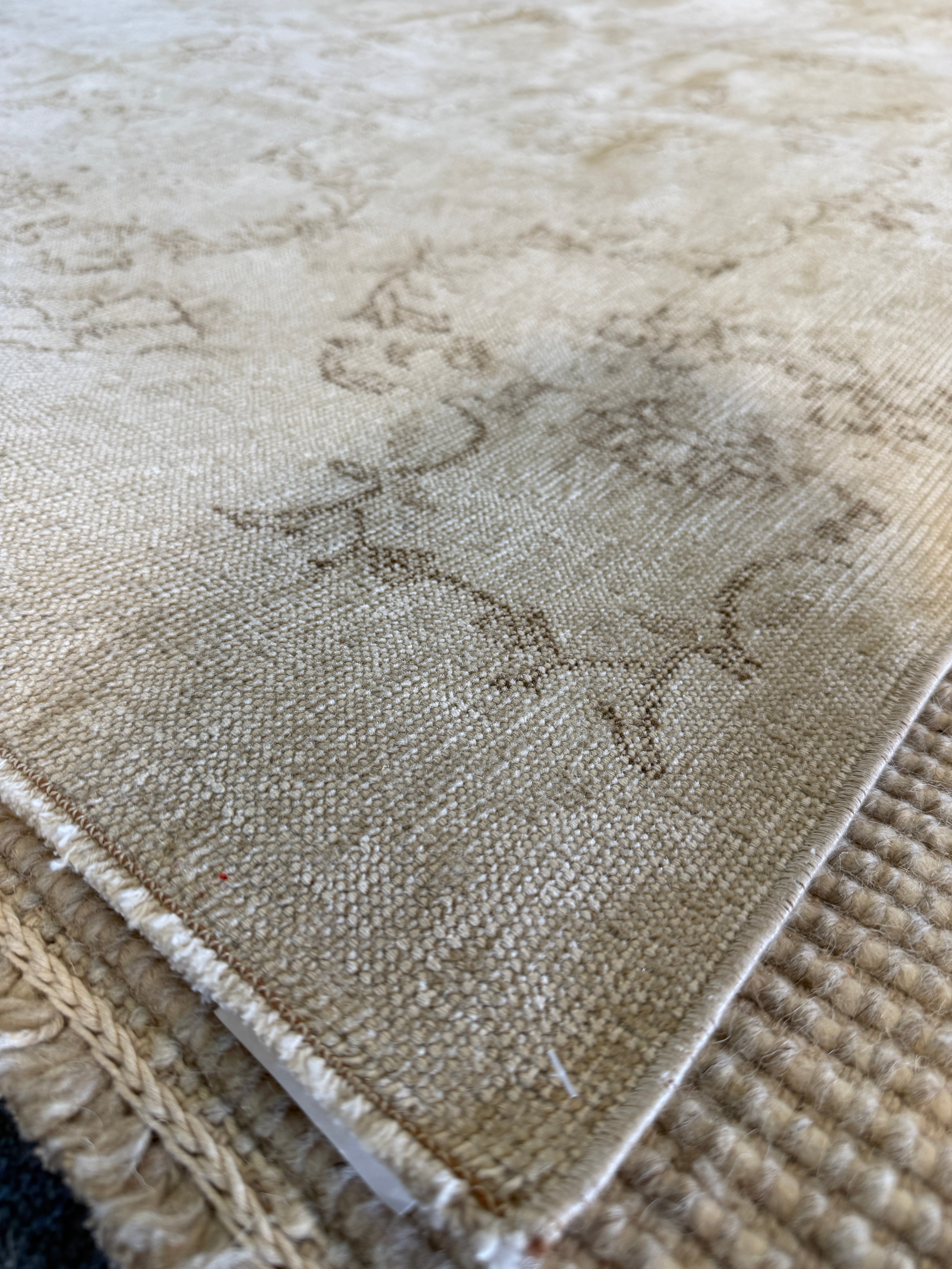 Madrid 4x7.11 Grey Hand-Knotted Vintage Turkish Oushak Runner