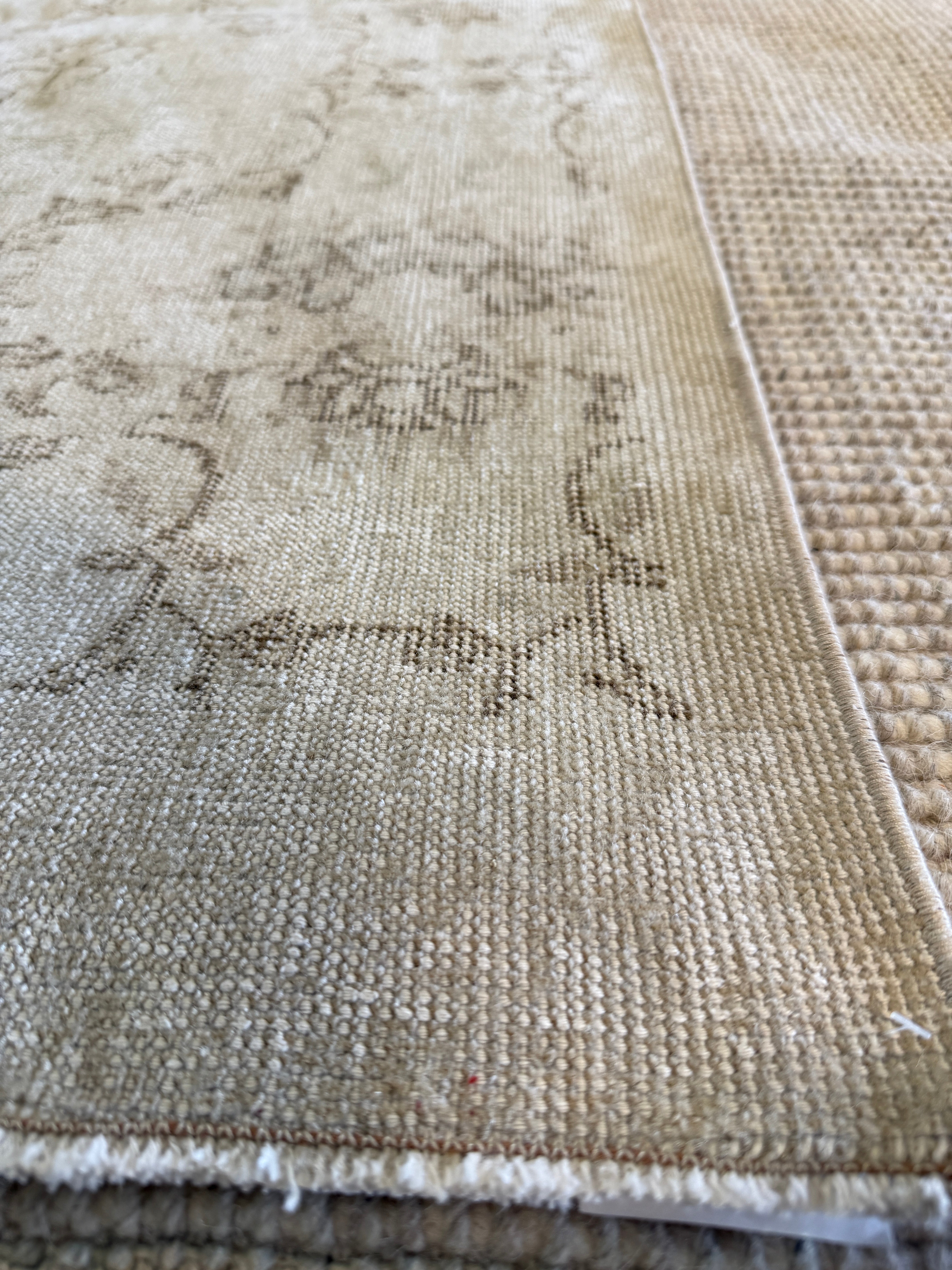 Madrid 4x7.11 Grey Hand-Knotted Vintage Turkish Oushak Runner