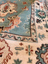 Tabby 8x10 Hand-Knotted Light Blue and Cream Oushak Rug