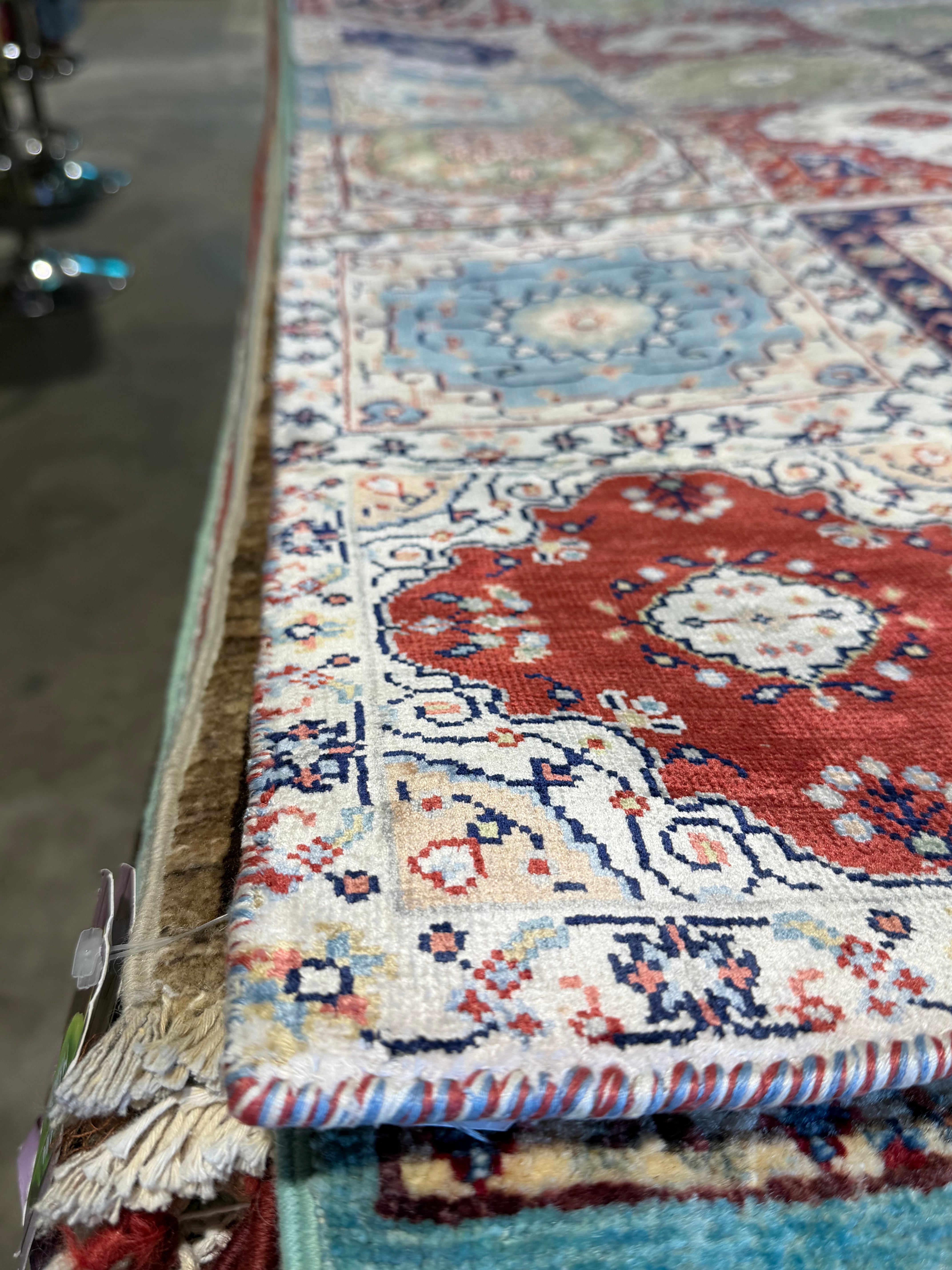 Young Carl O'Neill 8.3x10 Colorful Hand-Knotted Modern Patched Rug