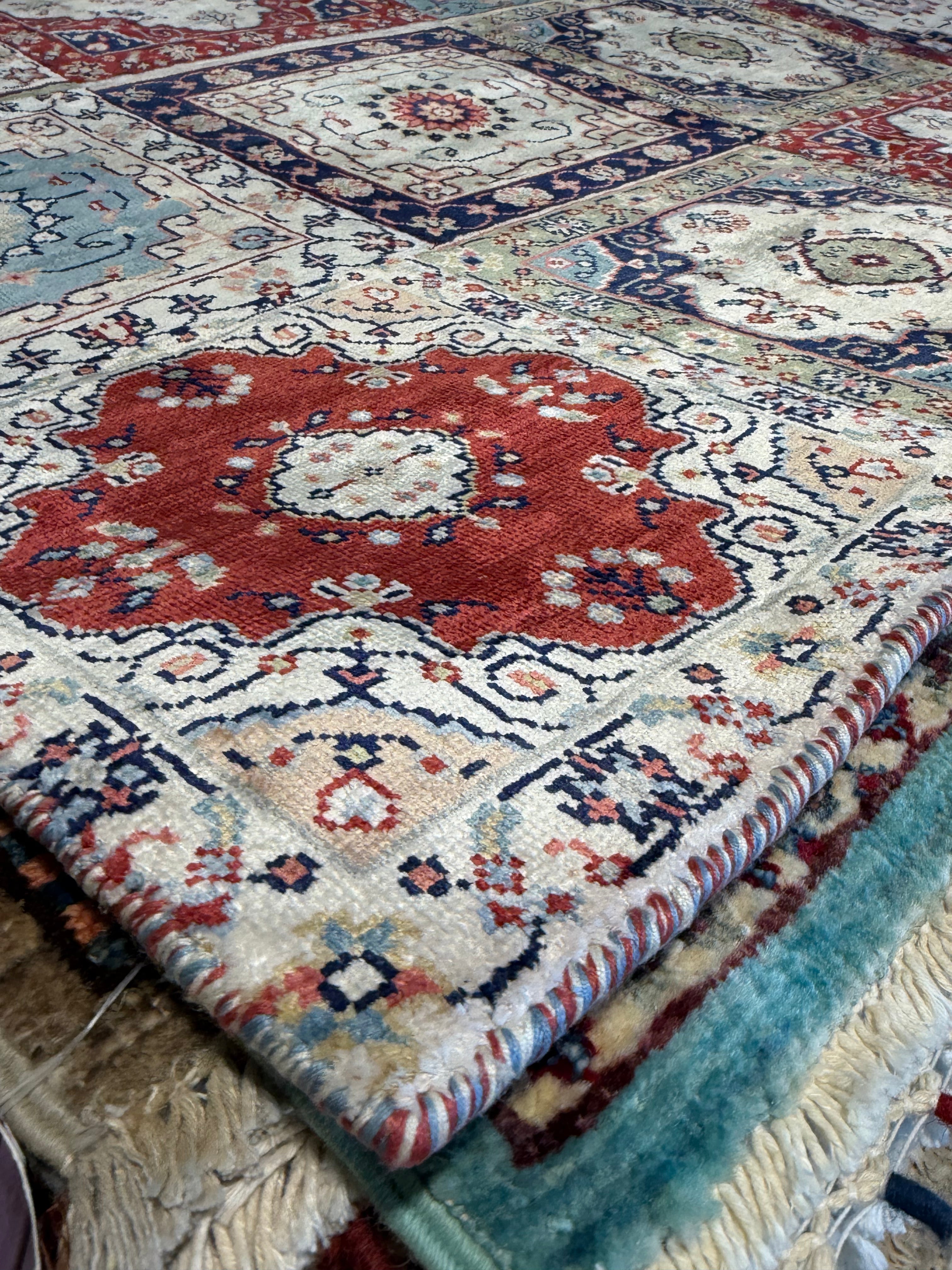 Young Carl O'Neill 8.3x10 Colorful Hand-Knotted Modern Patched Rug