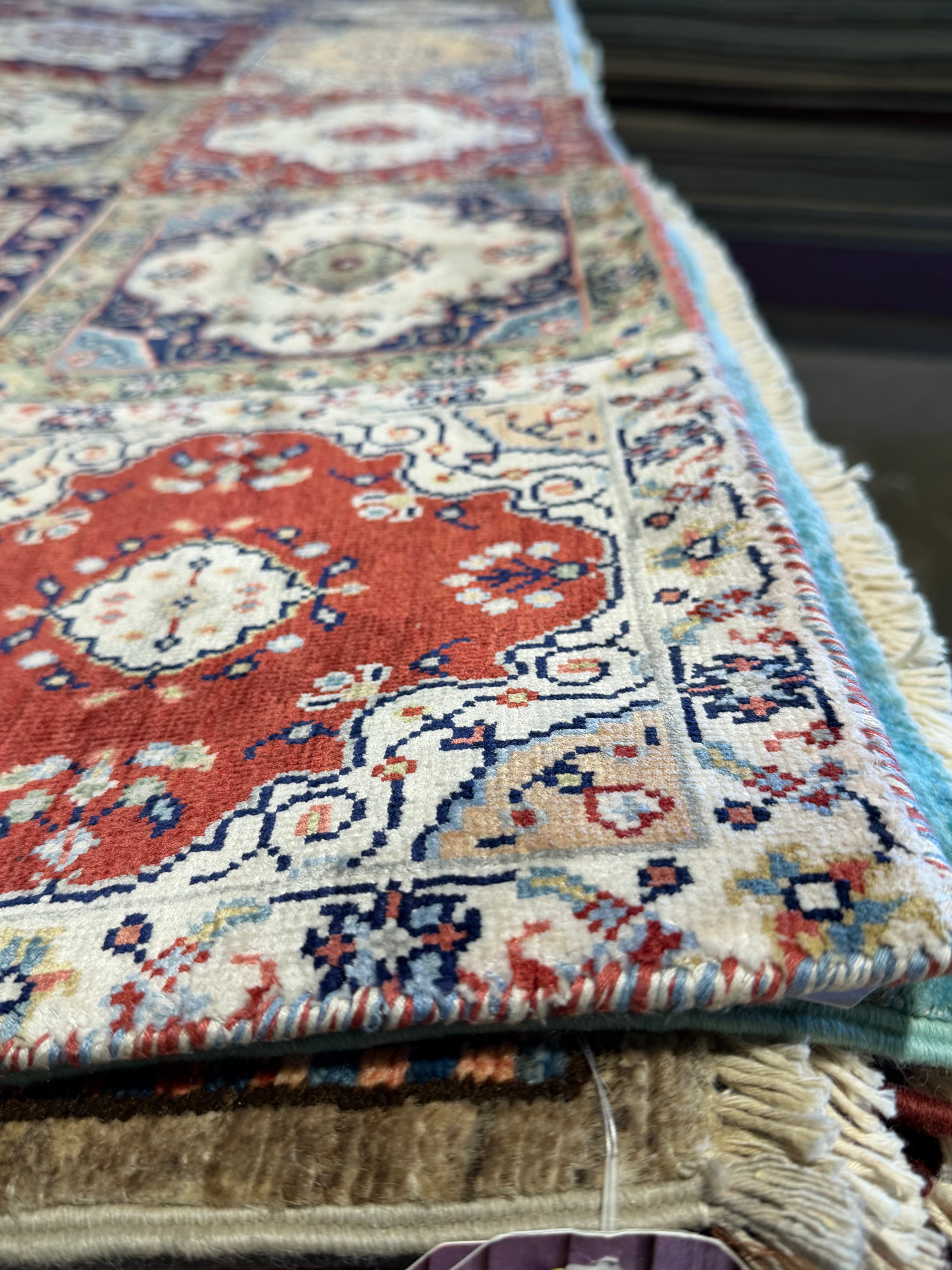 Young Carl O'Neill 8.3x10 Colorful Hand-Knotted Modern Patched Rug