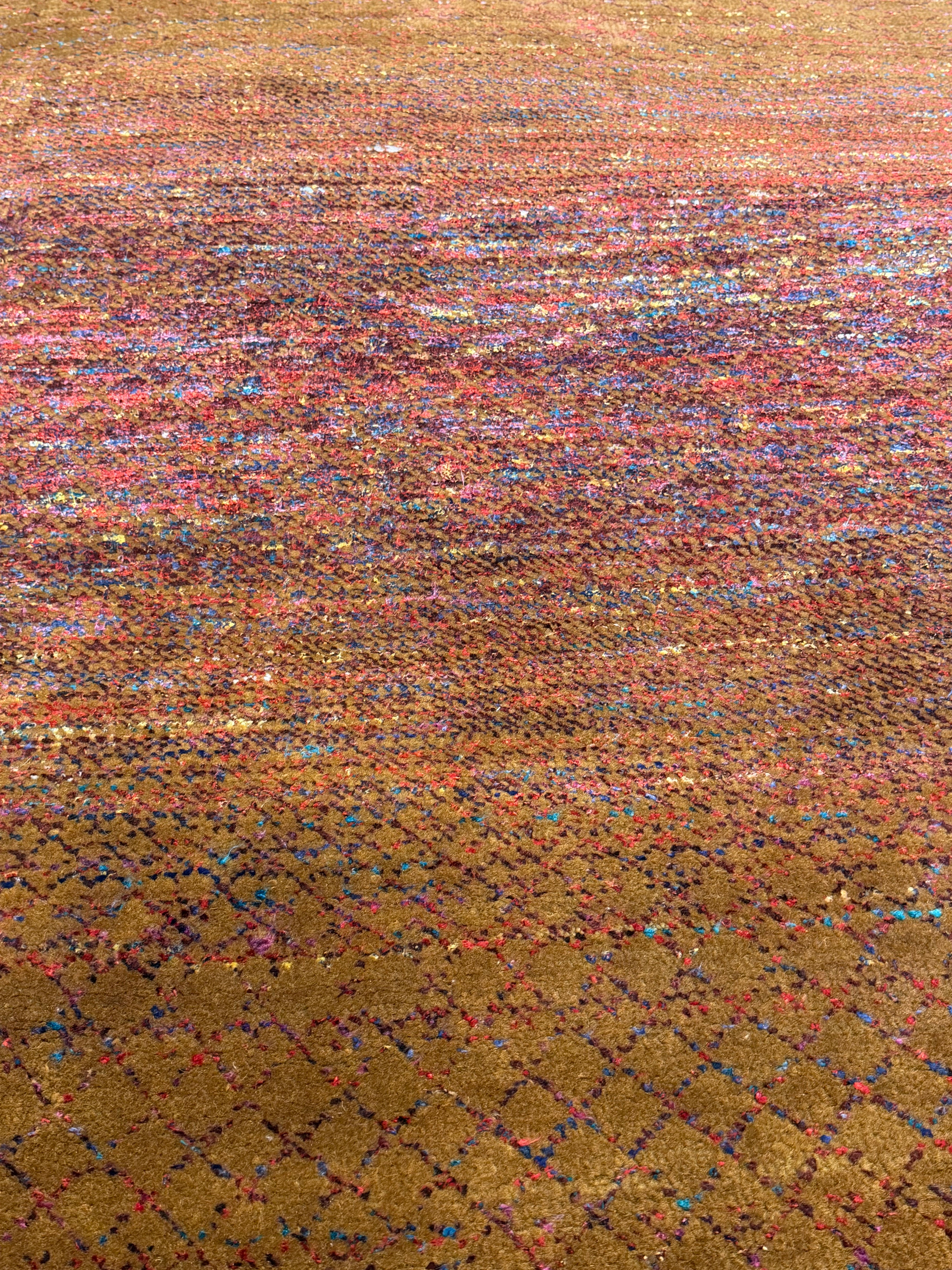 Christopher Atkins 8x10 Orange Hand-Knotted Modern Grass Style Rug
