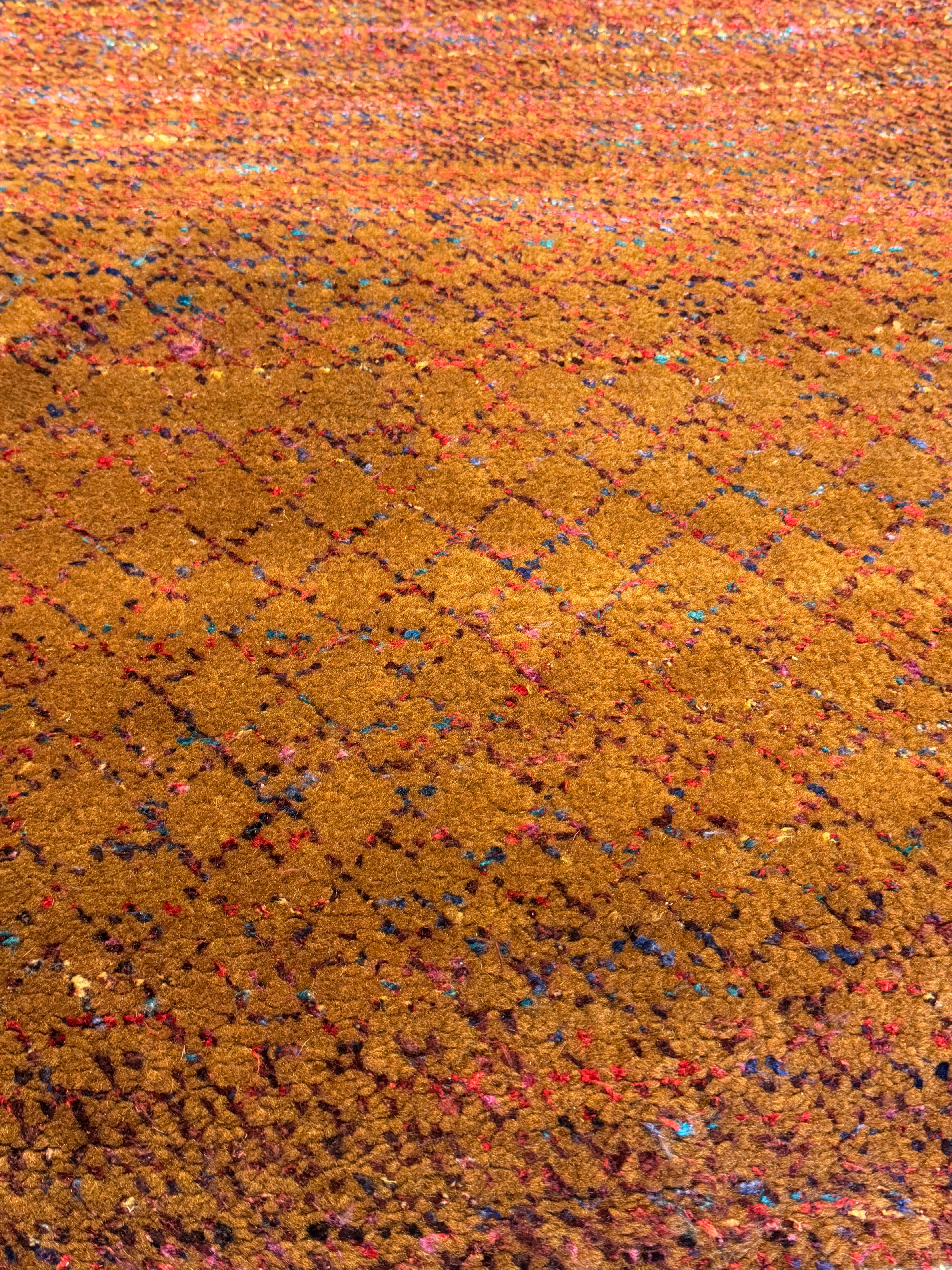 Christopher Atkins 8x10 Orange Hand-Knotted Modern Grass Style Rug