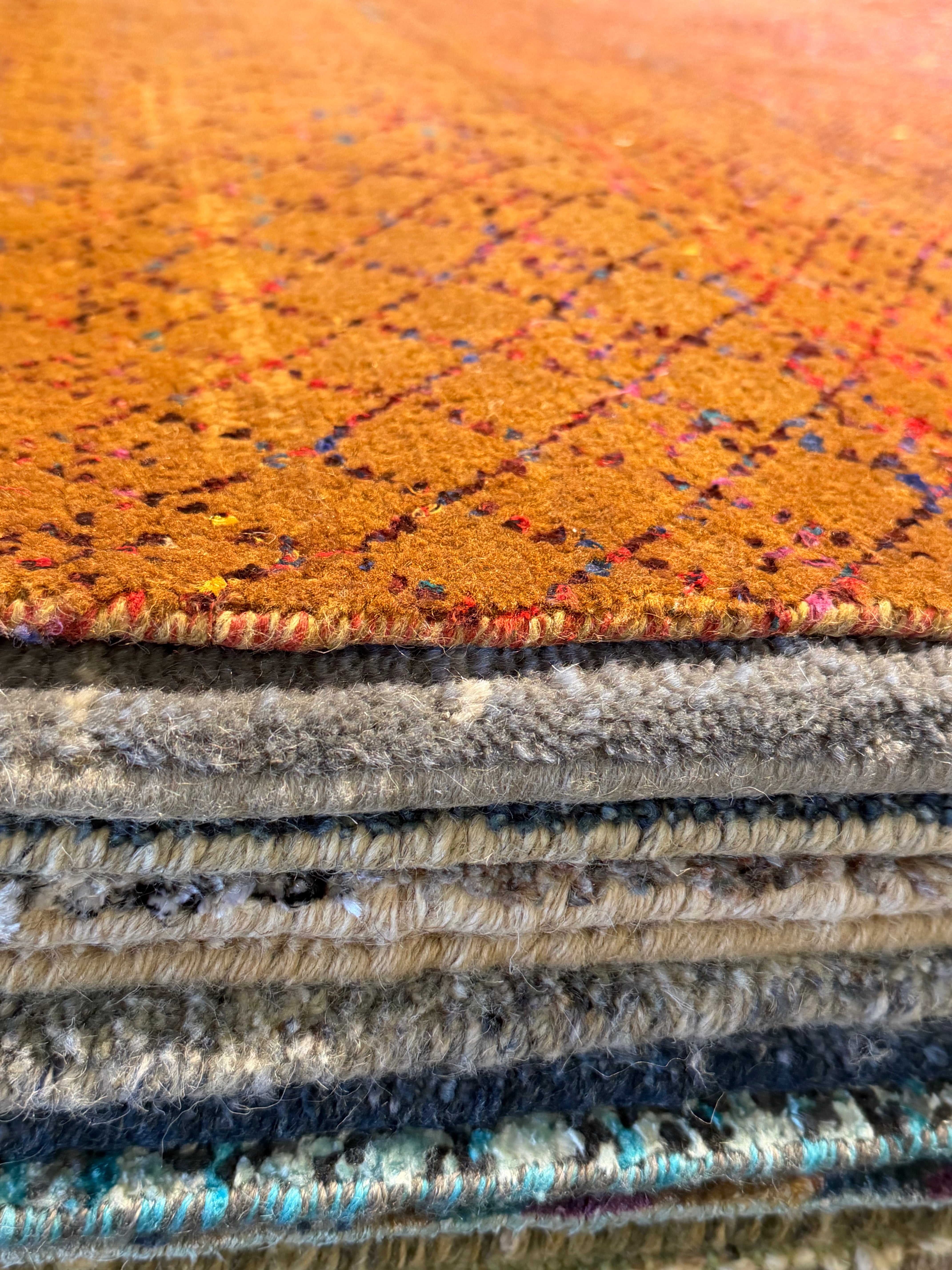 Christopher Atkins 8x10 Orange Hand-Knotted Modern Grass Style Rug