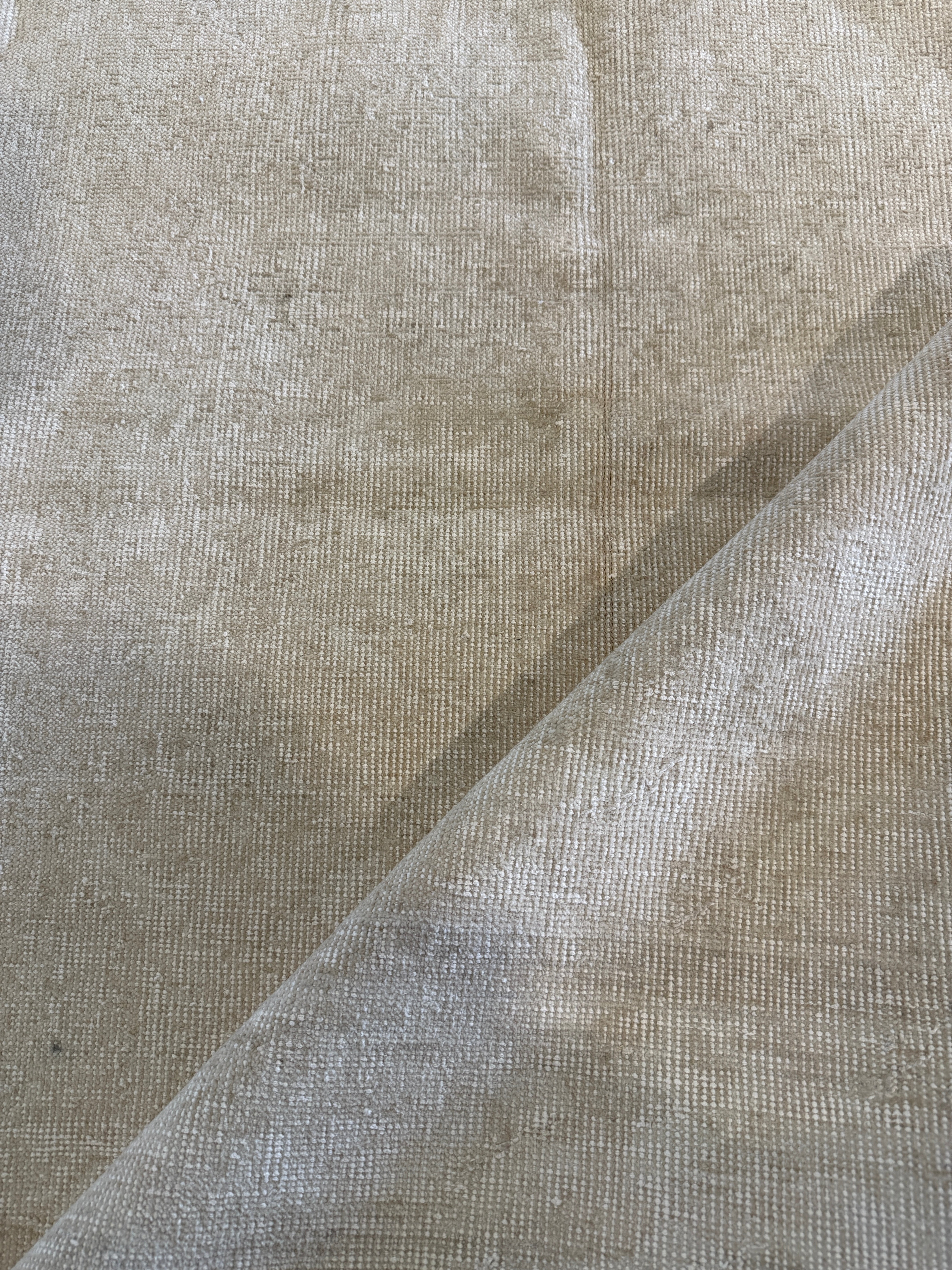 Maura 3.6x10.5 Cream Hand-Knotted Vintage Turkish Turkish Runner