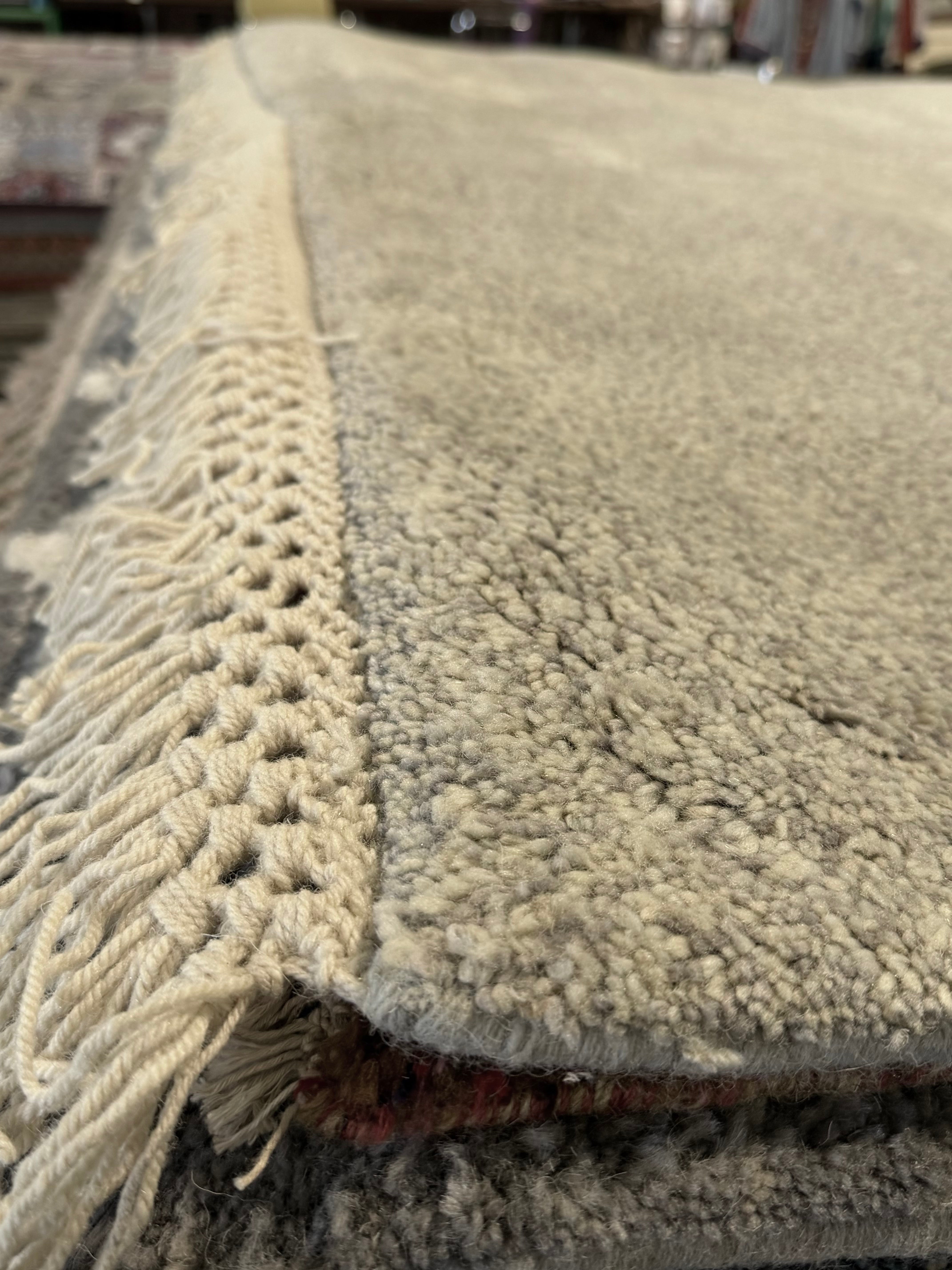 Jack Depew 7.6x9.6 Grey Hand-Knotted Modern Rug