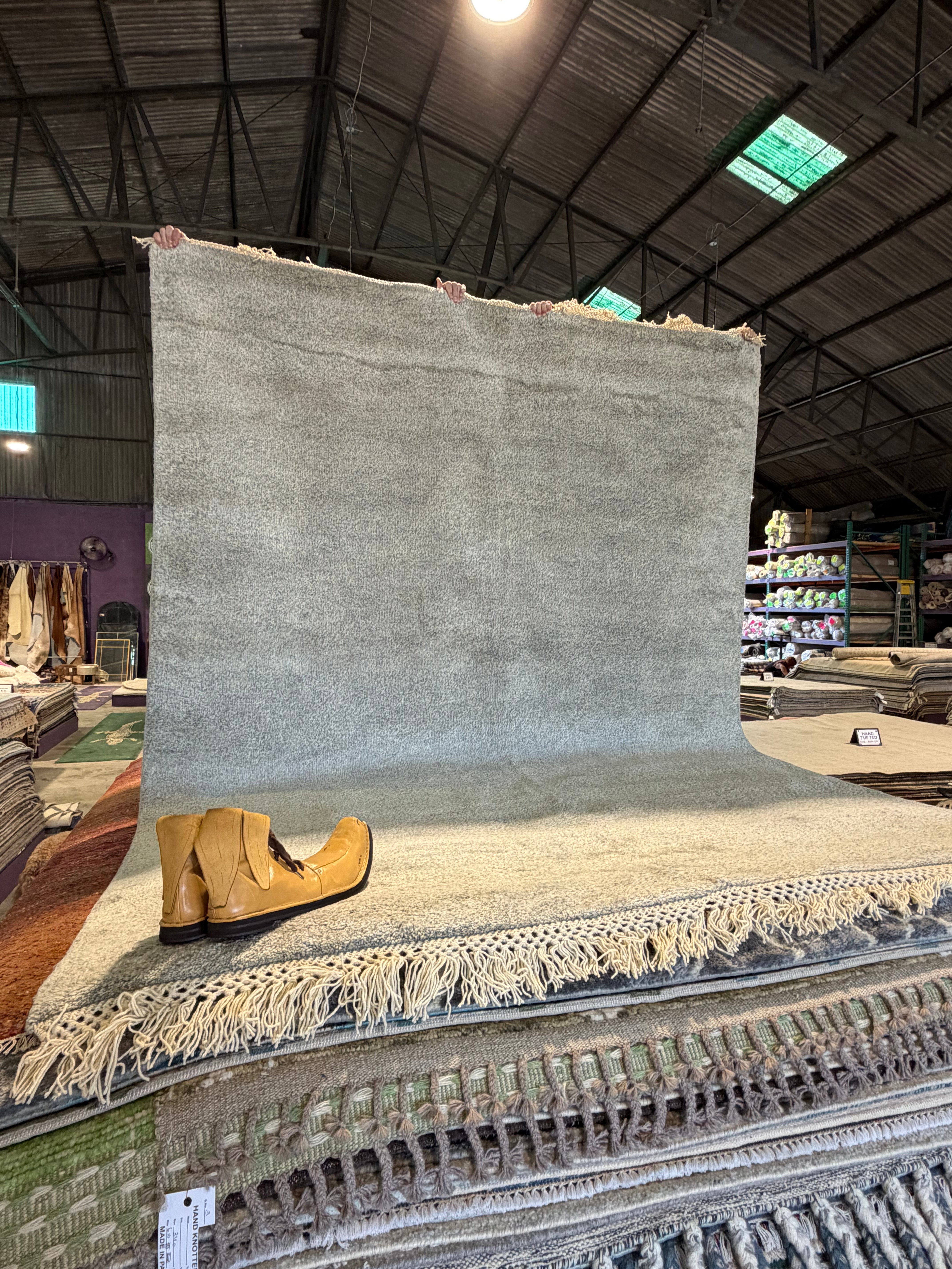 Jack Depew 7.6x9.6 Grey Hand-Knotted Modern Rug