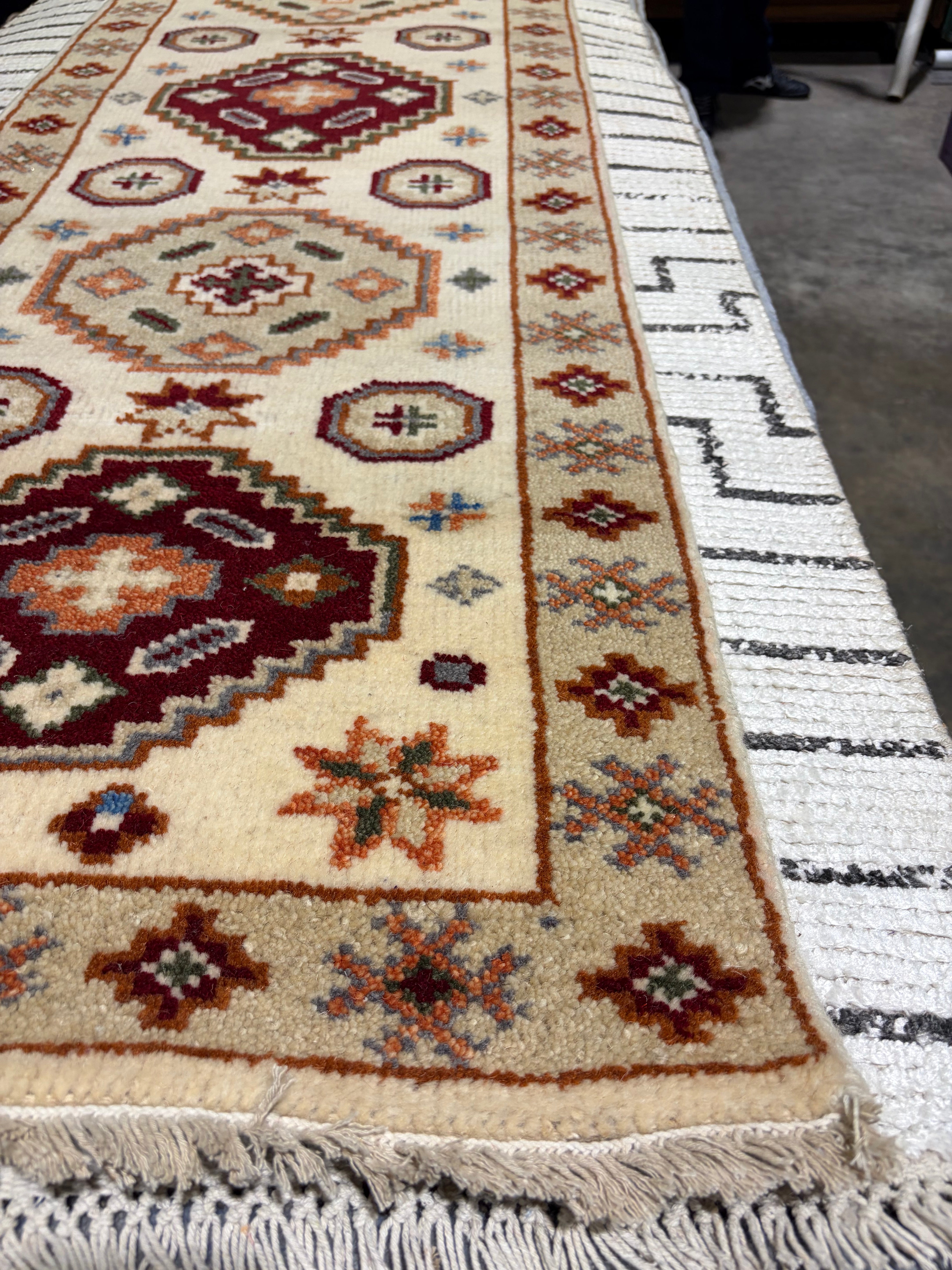 Kelly Yurn 2x6.6 Multi Color Hand-Knotted Serapi Style Runner