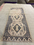 Maya Duboi 3.1x7.10 Blue Hand-Knotted Vintage Turkish Oushak Runner