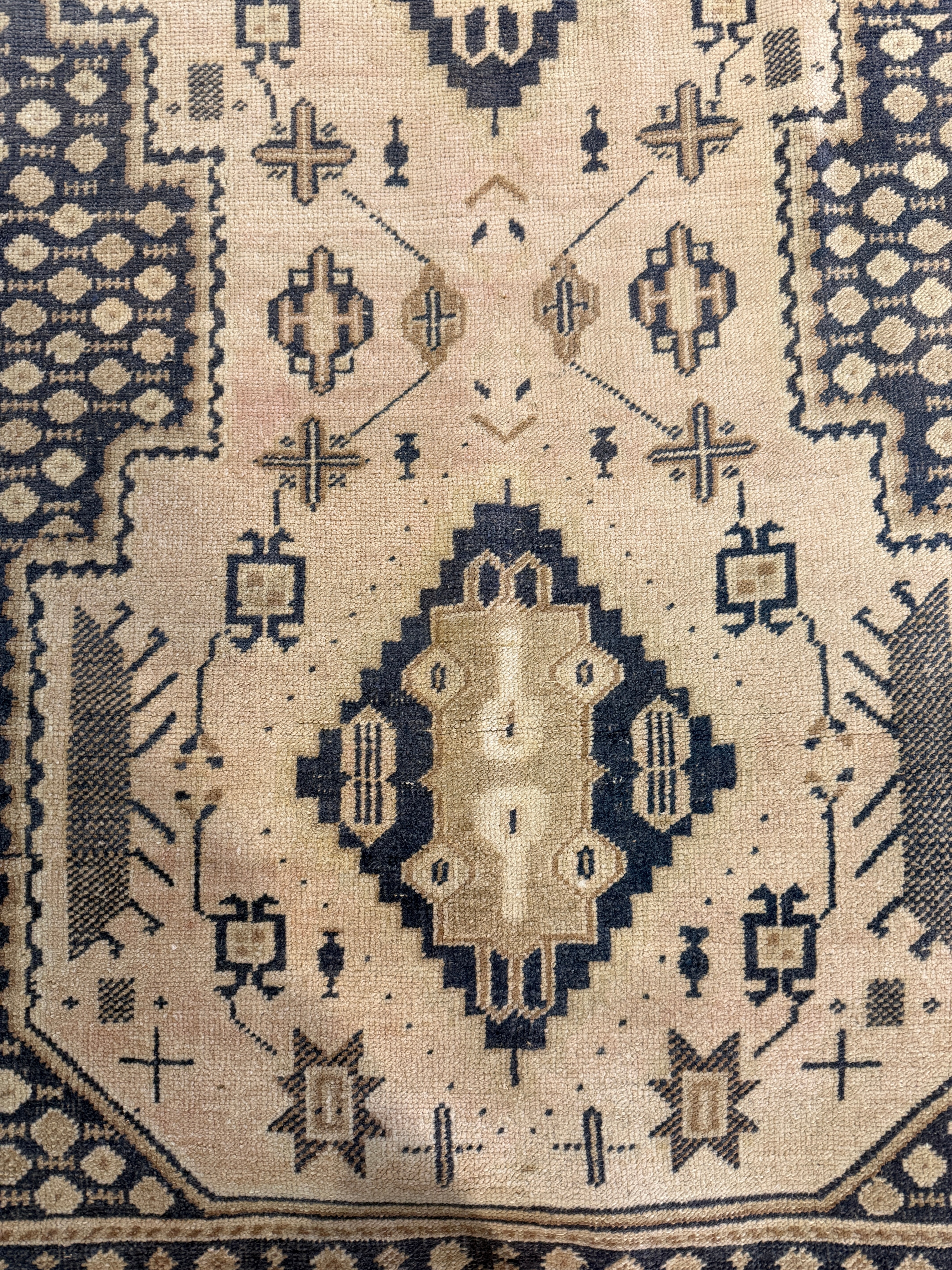 Maya Duboi 3.1x7.10 Blue Hand-Knotted Vintage Turkish Oushak Runner
