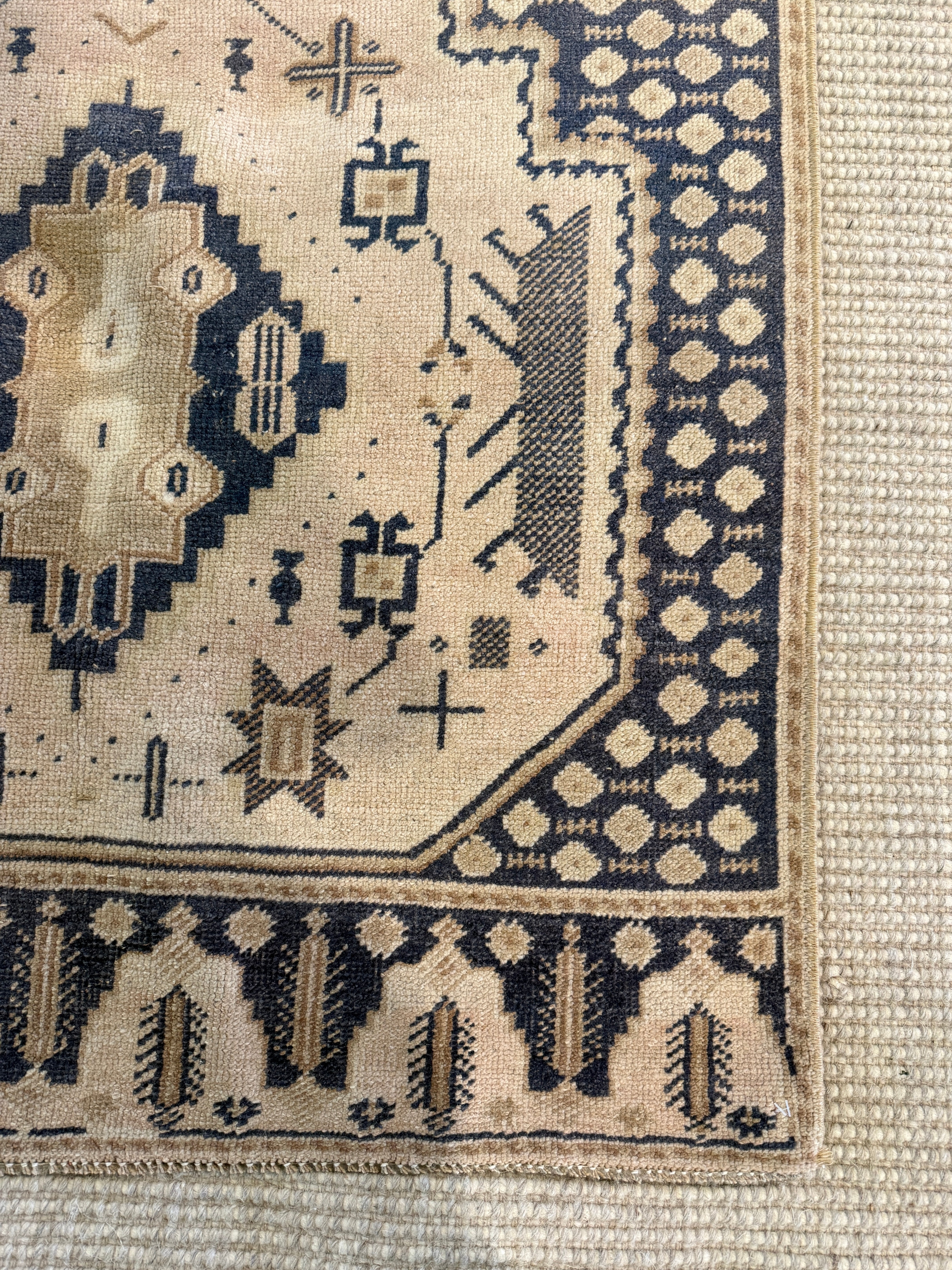 Maya Duboi 3.1x7.10 Blue Hand-Knotted Vintage Turkish Oushak Runner