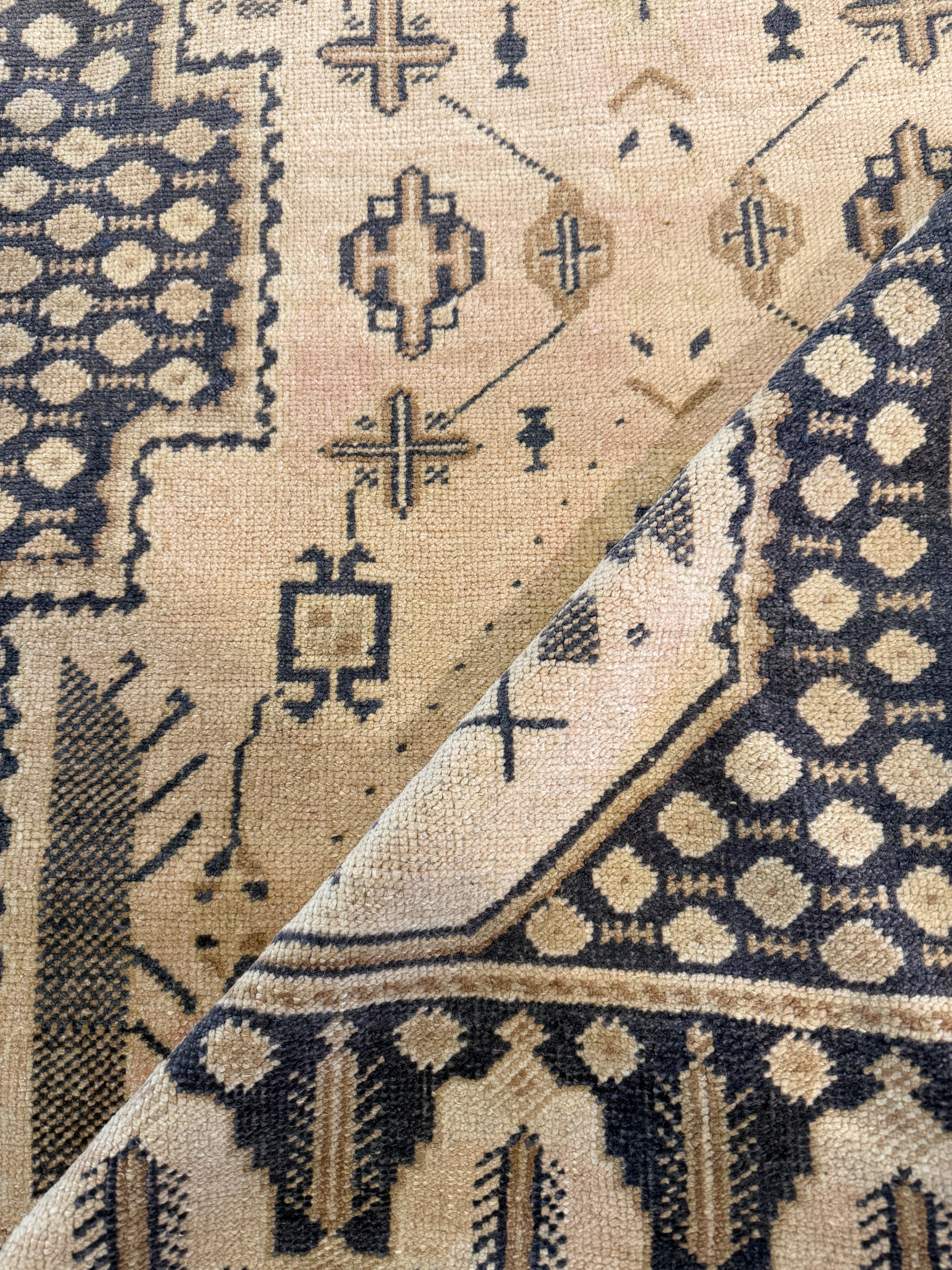 Maya Duboi 3.1x7.10 Blue Hand-Knotted Vintage Turkish Oushak Runner