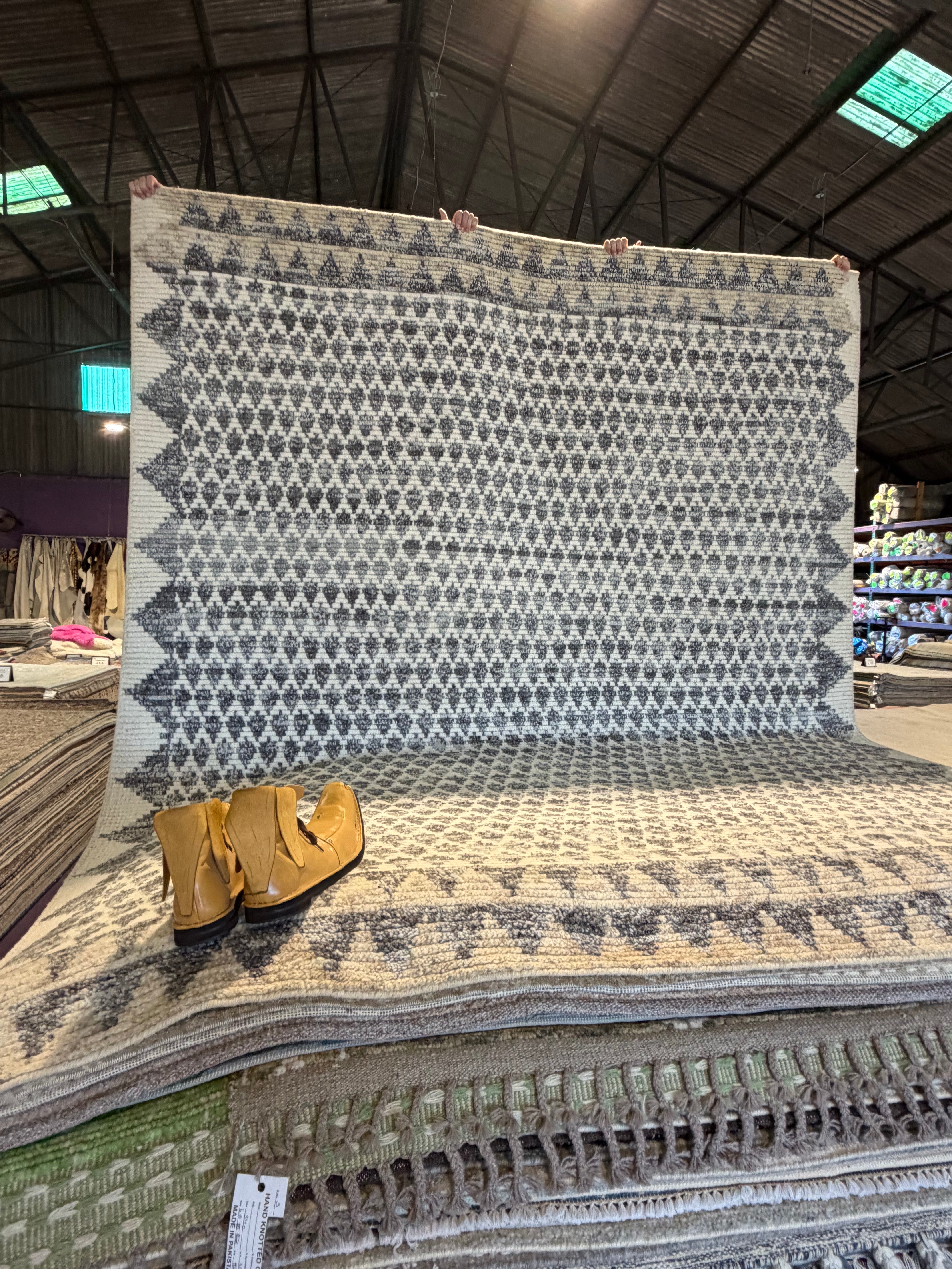 Wilco Fanatic 8.3x10 Hand-Knotted Lichi Ivory and Grey