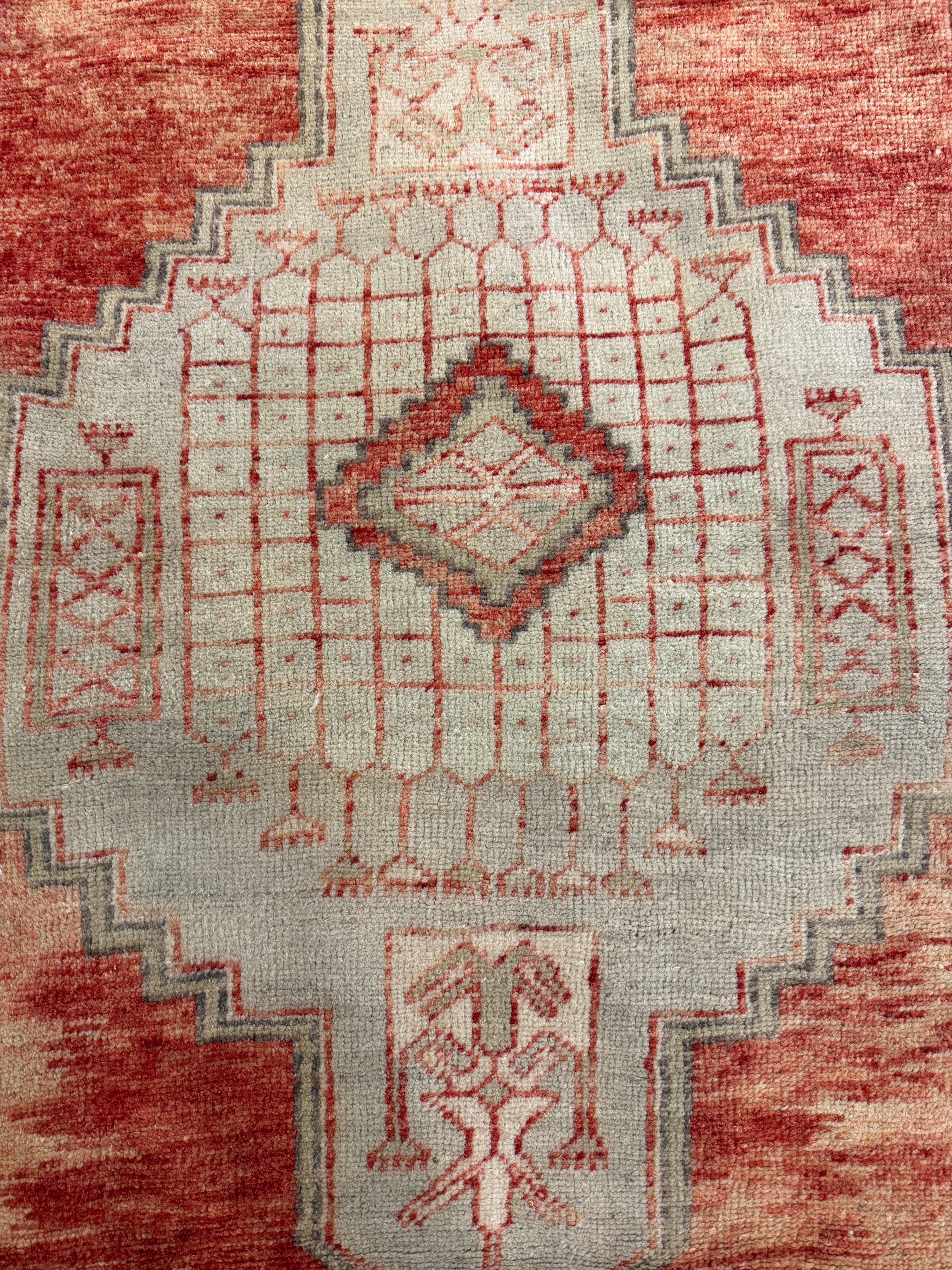 Tabatha Mahony 2.8x9.10 Pink Hand-Knotted Vintage Turkish Oushak Runner