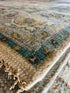 Betty Lou Phillips 8x10 Light Green and Beige Hand-Knotted Oushak Rug