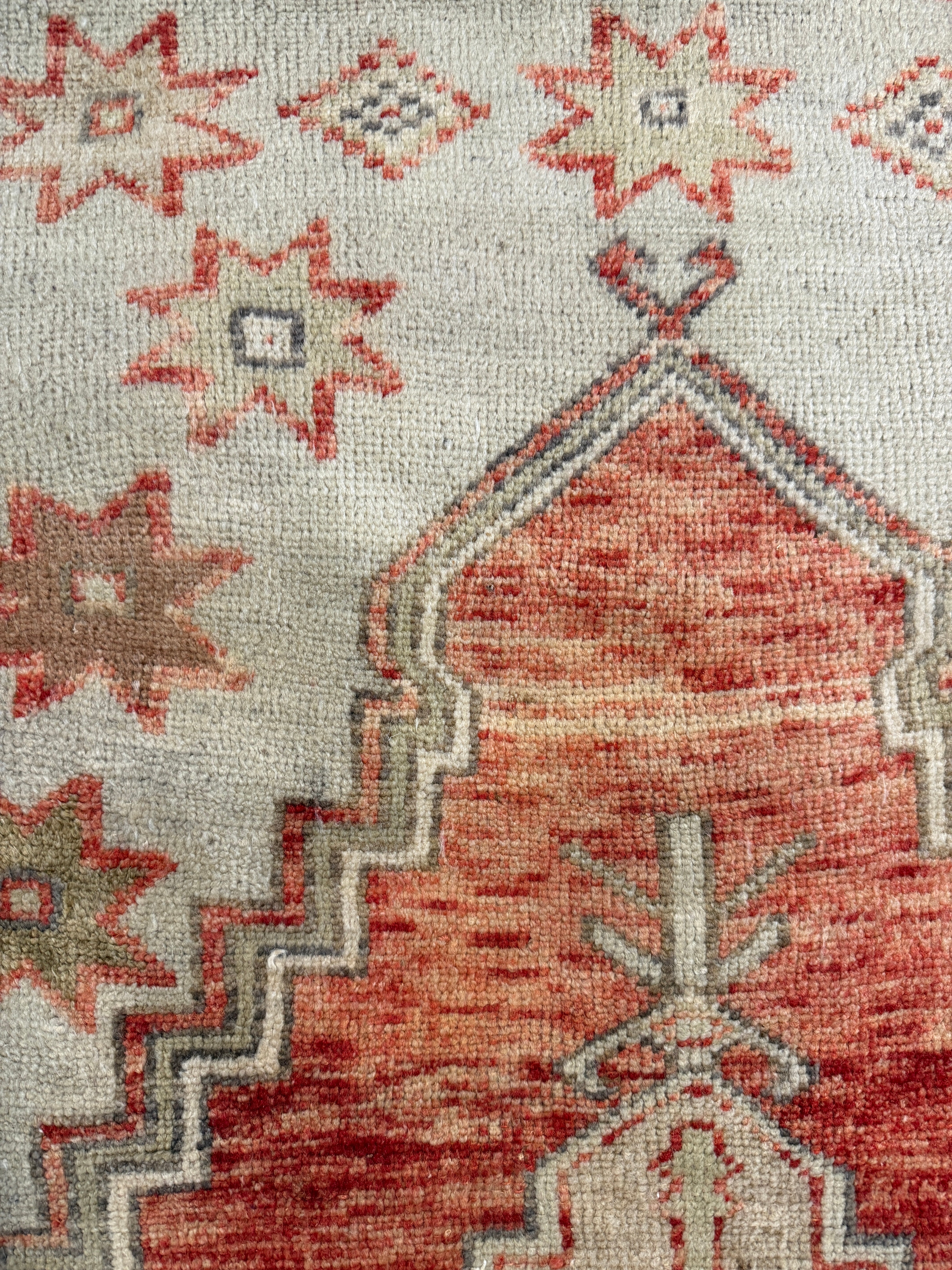 Tabatha Mahony 2.8x9.10 Pink Hand-Knotted Vintage Turkish Oushak Runner