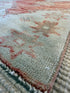 Tabatha Mahony 2.8x9.10 Pink Hand-Knotted Vintage Turkish Oushak Runner
