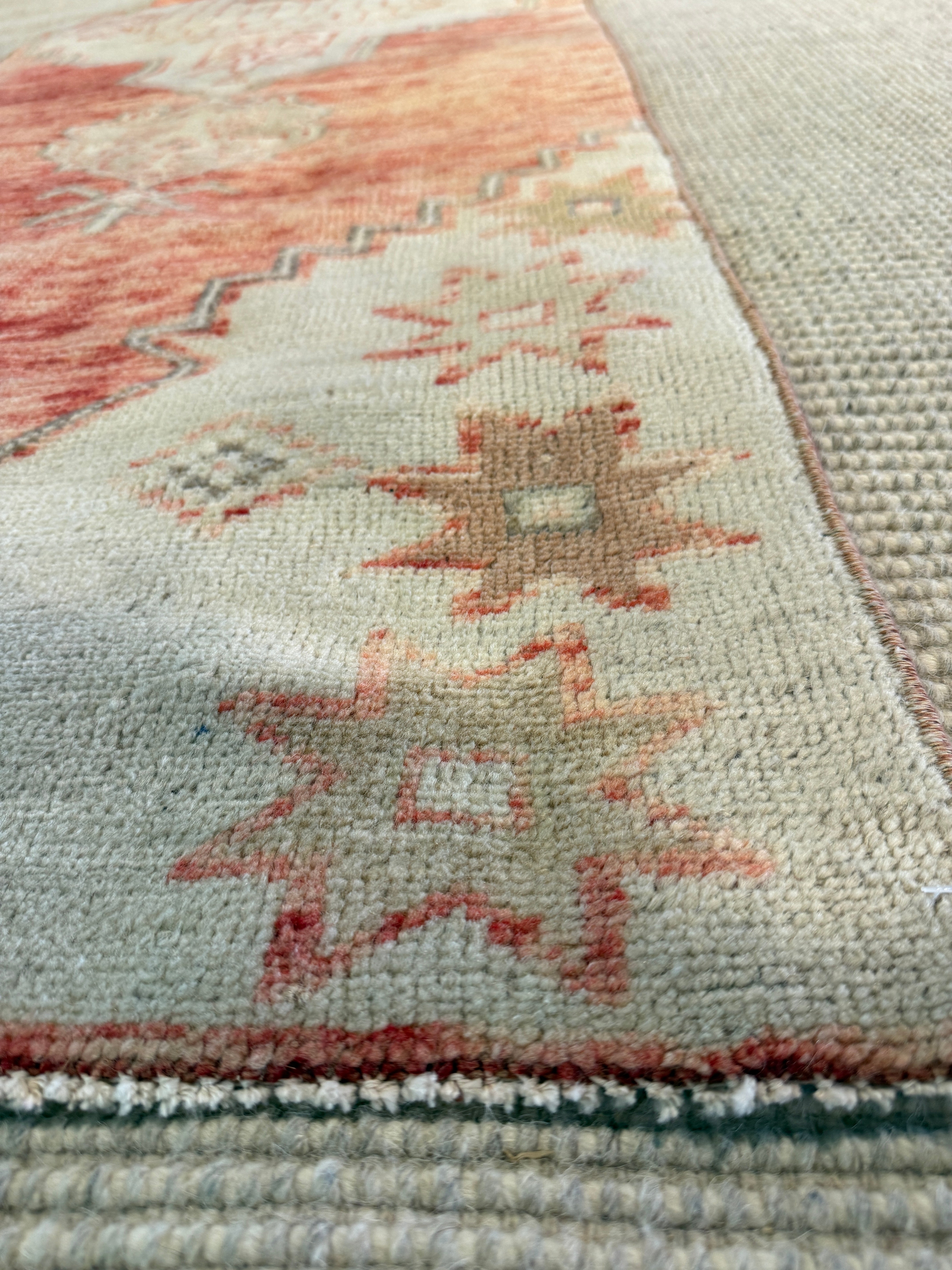 Tabatha Mahony 2.8x9.10 Pink Hand-Knotted Vintage Turkish Oushak Runner