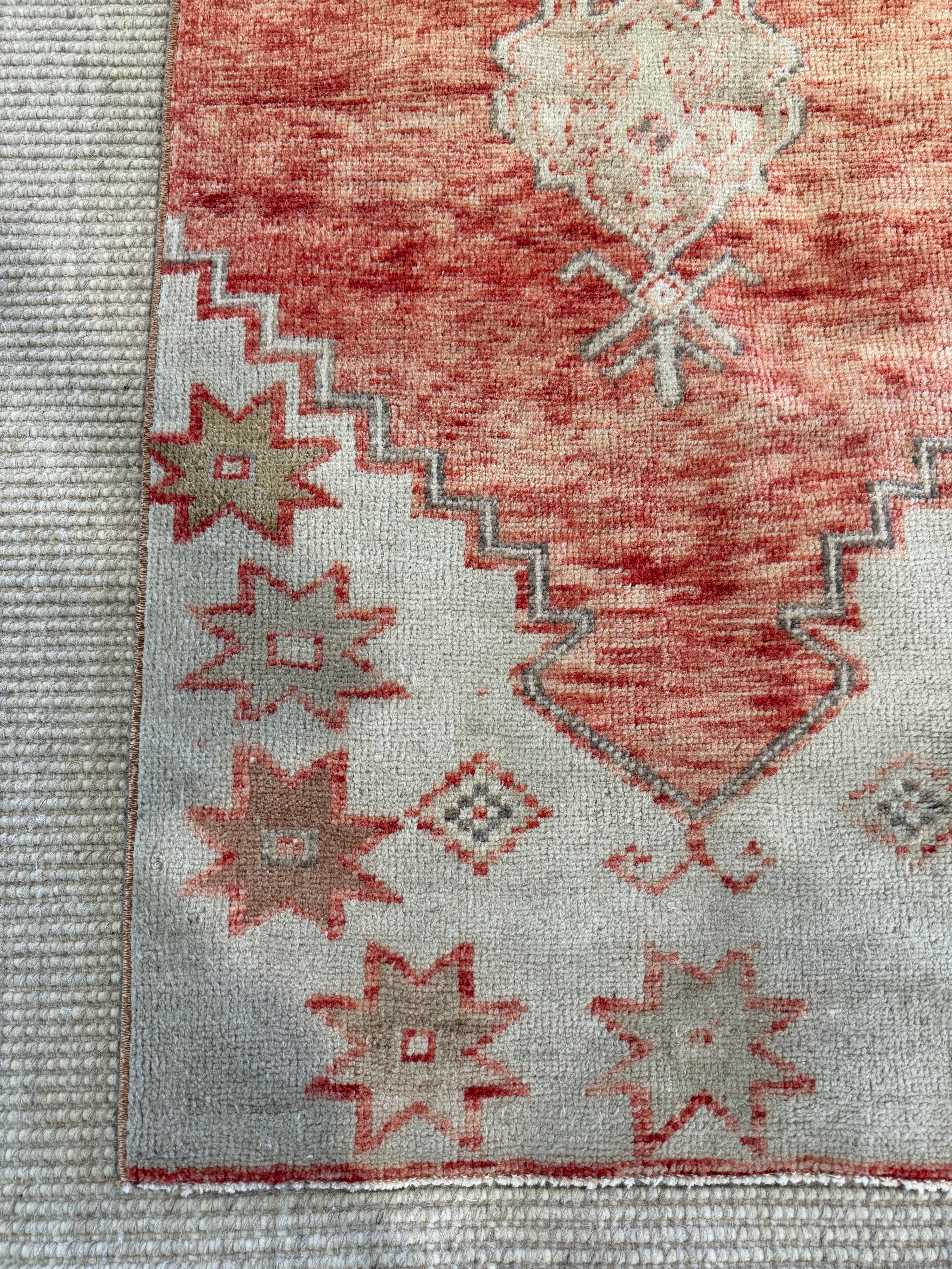 Tabatha Mahony 2.8x9.10 Pink Hand-Knotted Vintage Turkish Oushak Runner
