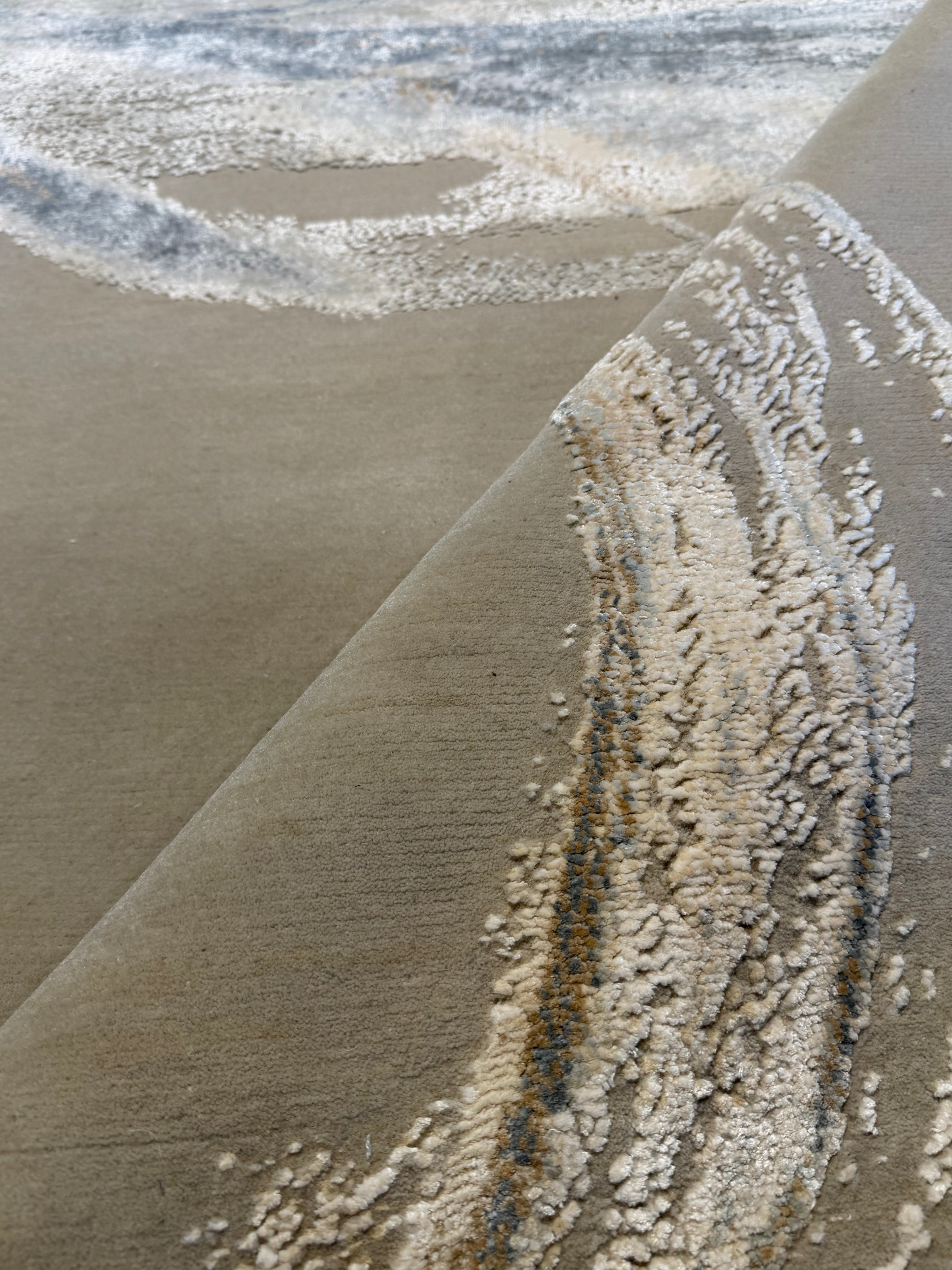 Rogers Madison 8.6x10 Grey Hand-Knotted Modern Abstract Rug