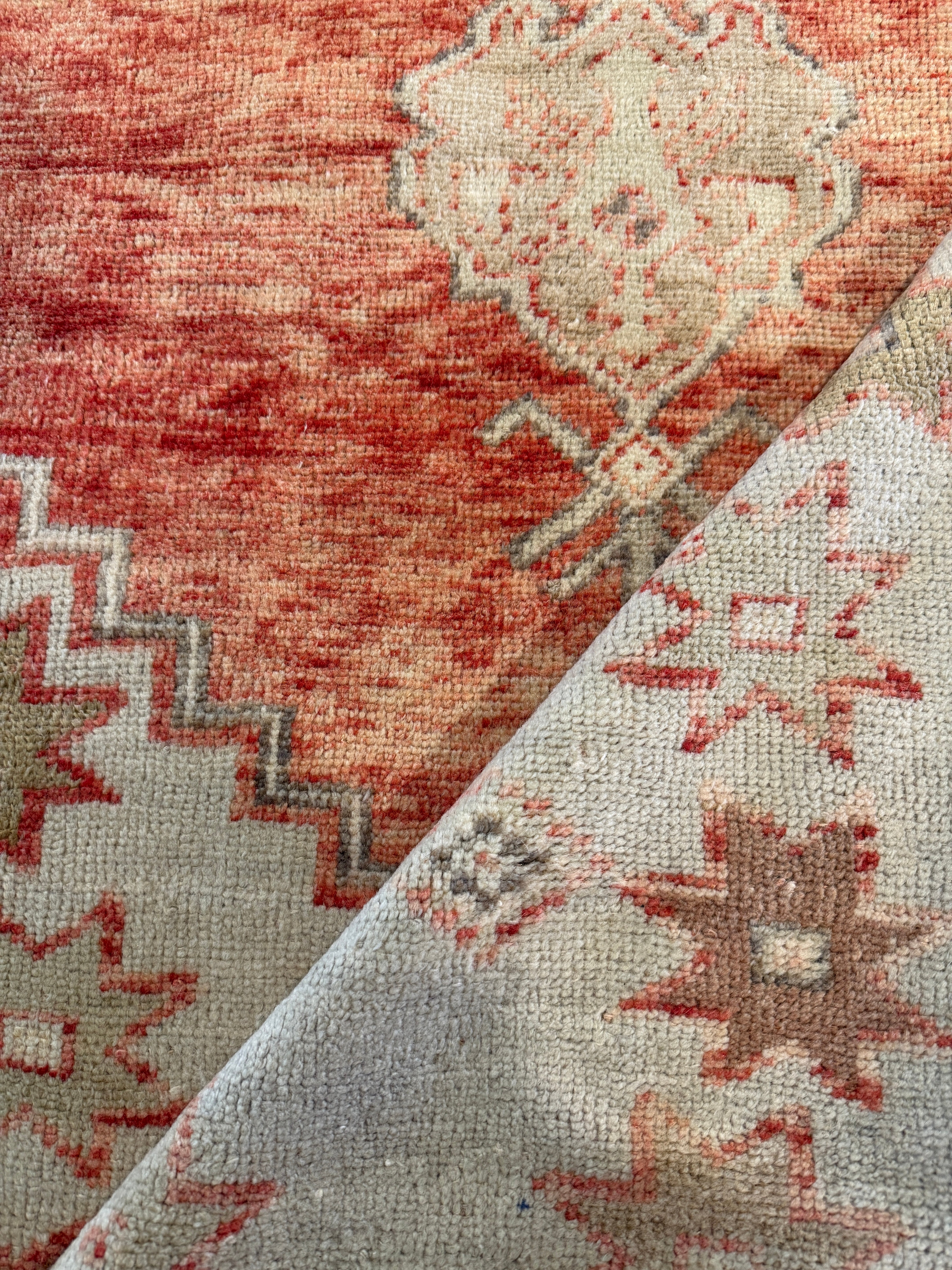 Tabatha Mahony 2.8x9.10 Pink Hand-Knotted Vintage Turkish Oushak Runner