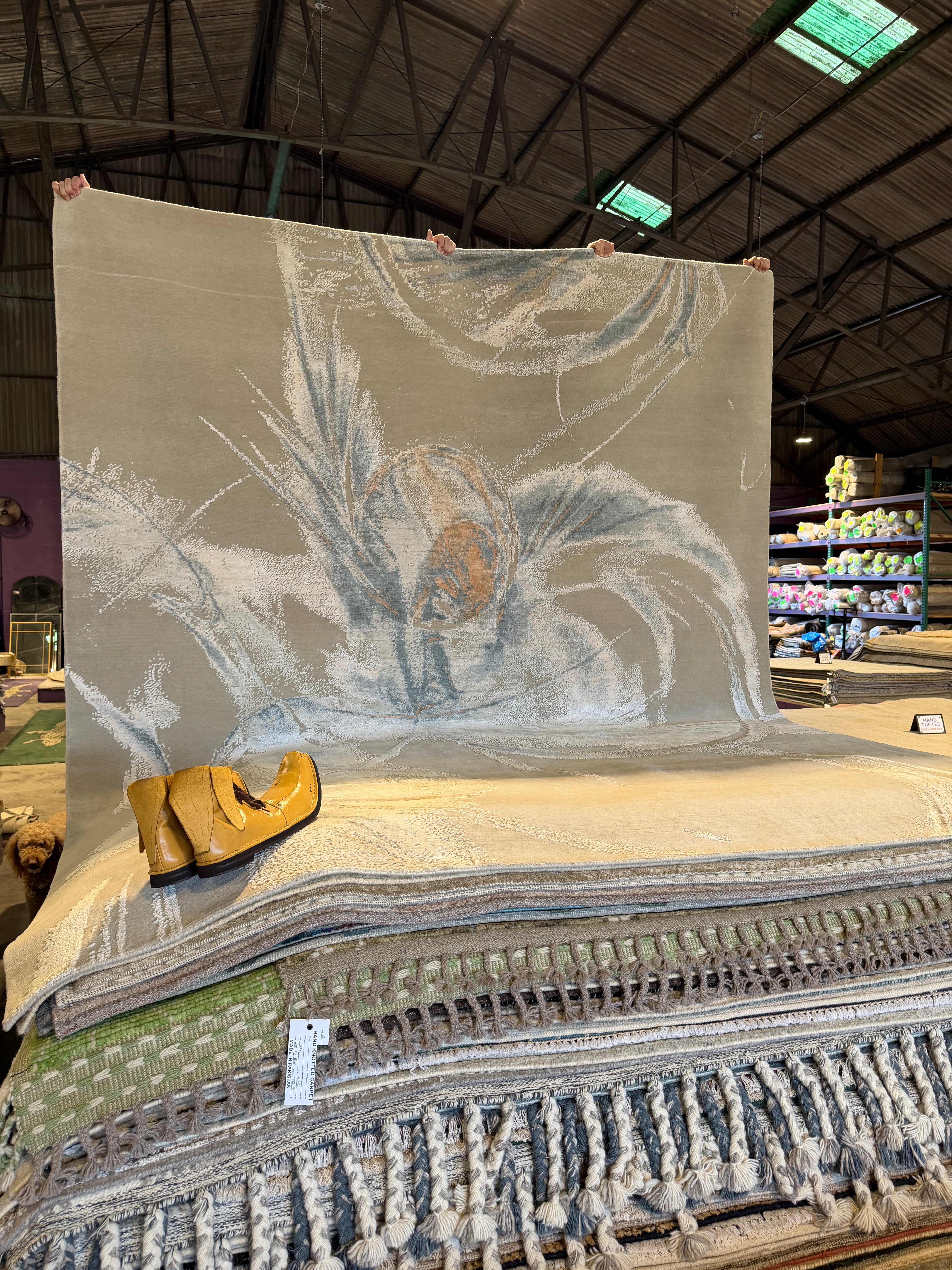 Rogers Madison 8.6x10 Grey Hand-Knotted Modern Abstract Rug