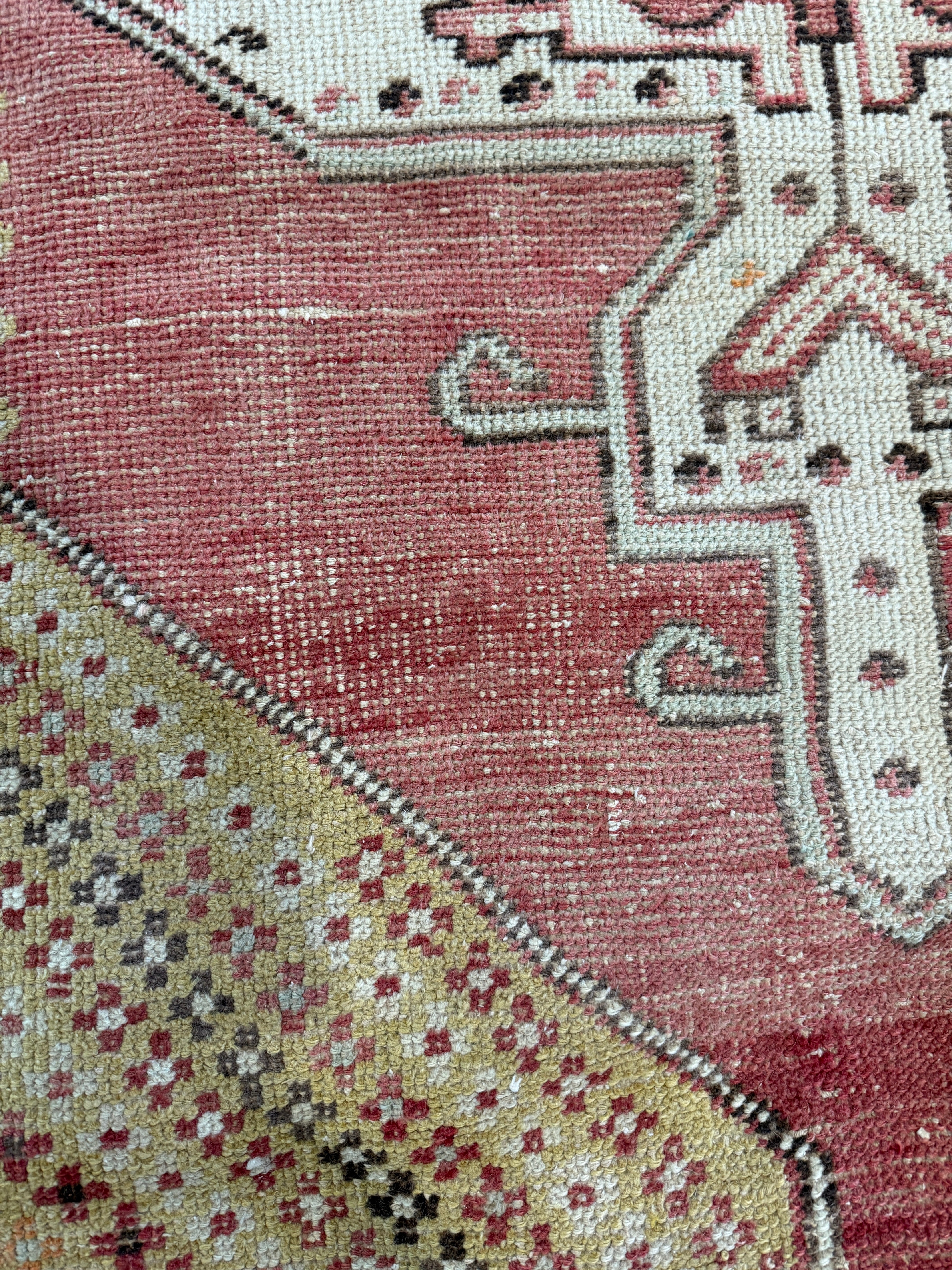 Rhonda Jones 3.11x8 Red Hand-Knotted Vintage Turkish Oushak