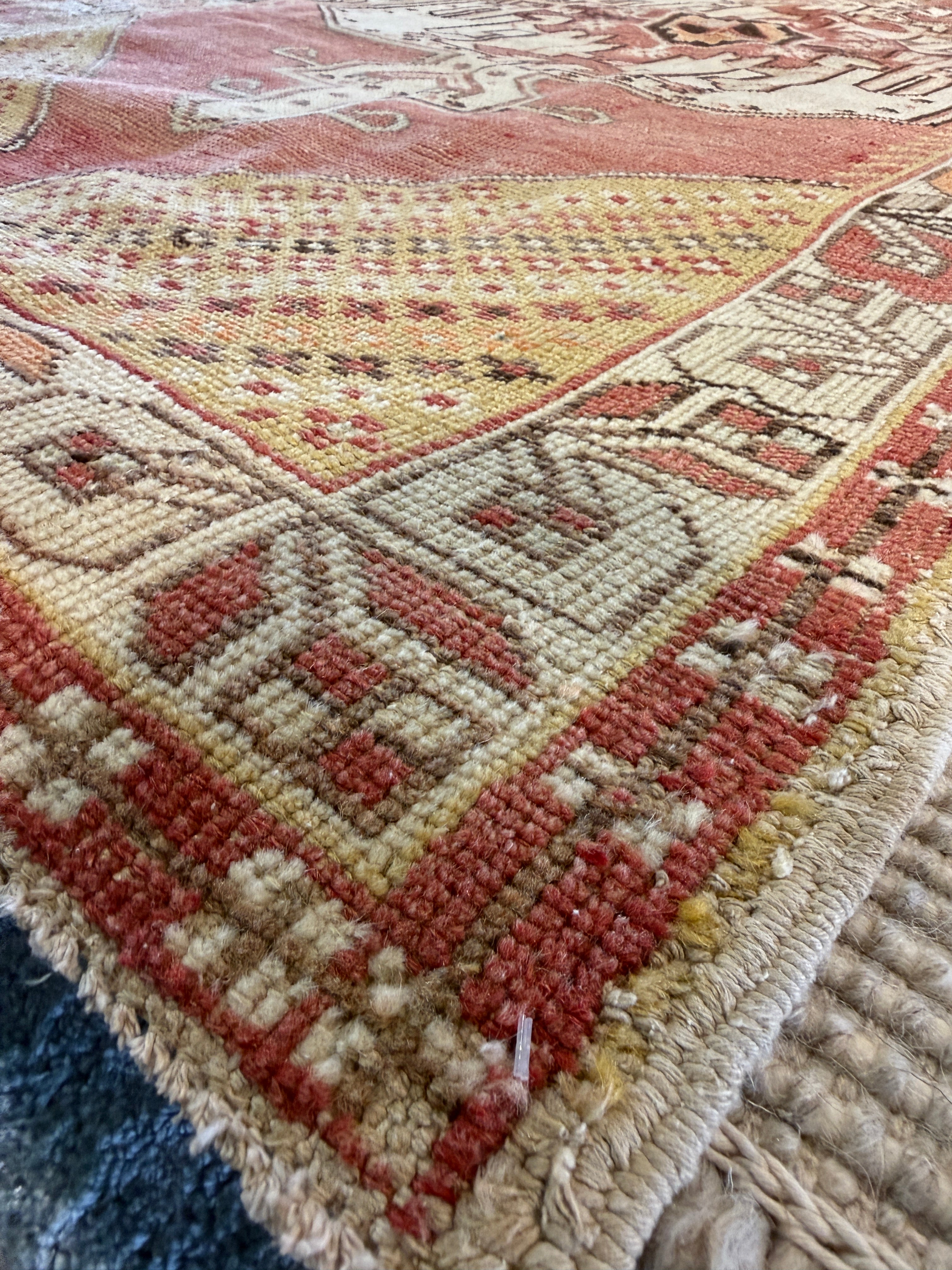 Rhonda Jones 3.11x8 Red Hand-Knotted Vintage Turkish Oushak