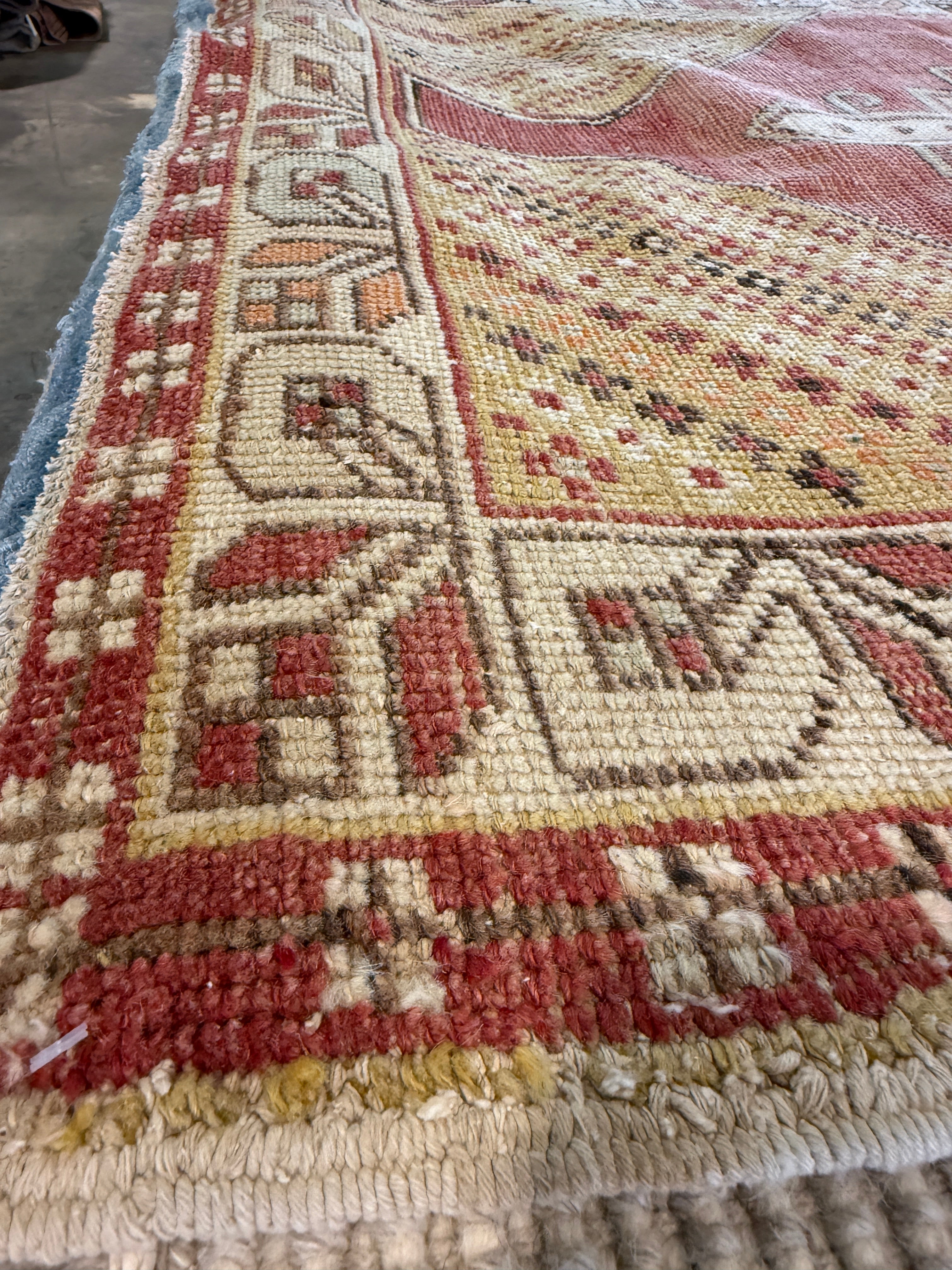 Rhonda Jones 3.11x8 Red Hand-Knotted Vintage Turkish Oushak