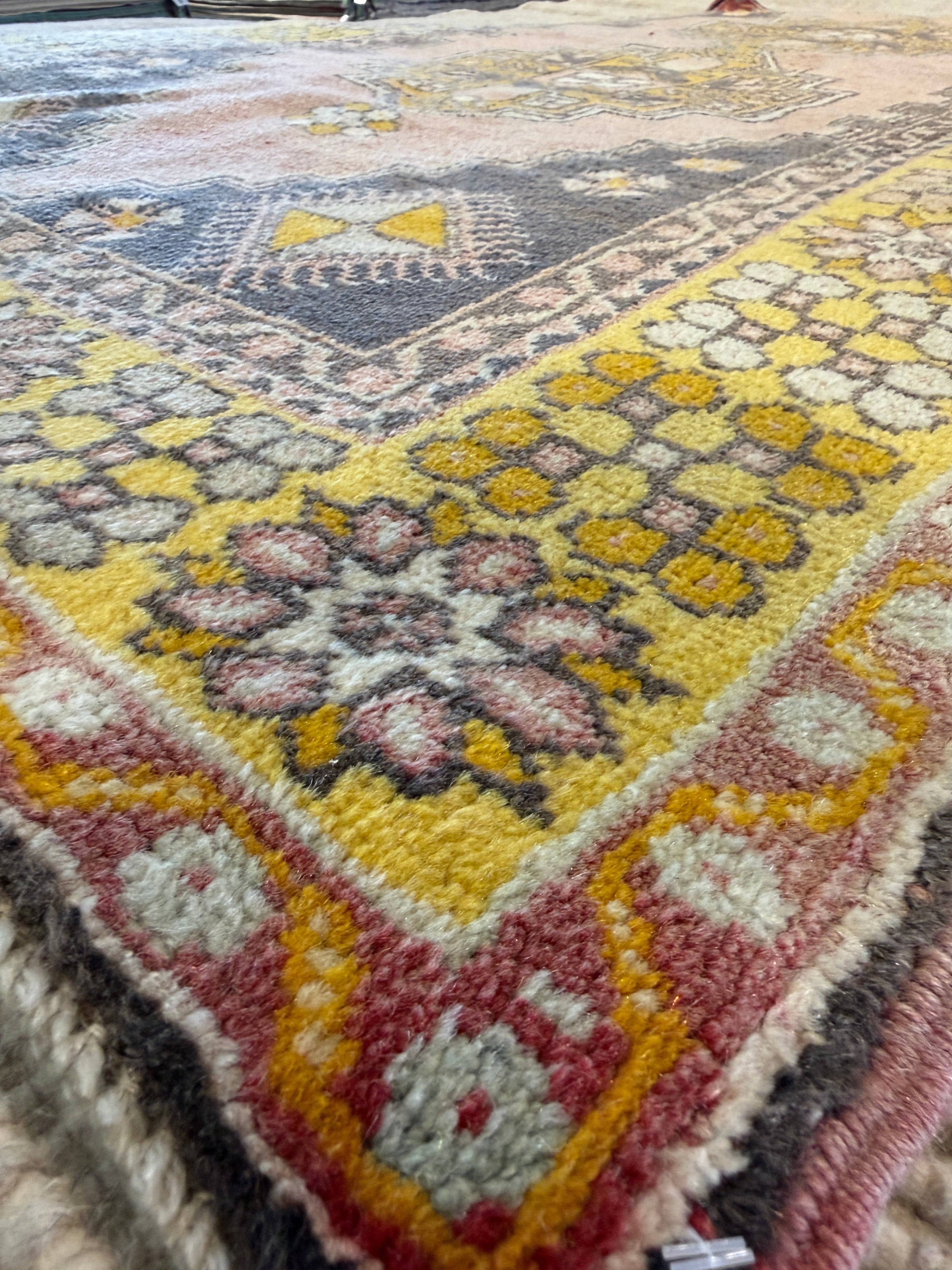 Paula Jones 4x7.4 Pink Hand-Knotted Vintage Turkish Oushak