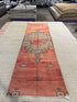 Helen Keller 2.10x9.9 Red Hand-Knotted Vintage Turkish Oushak Runner