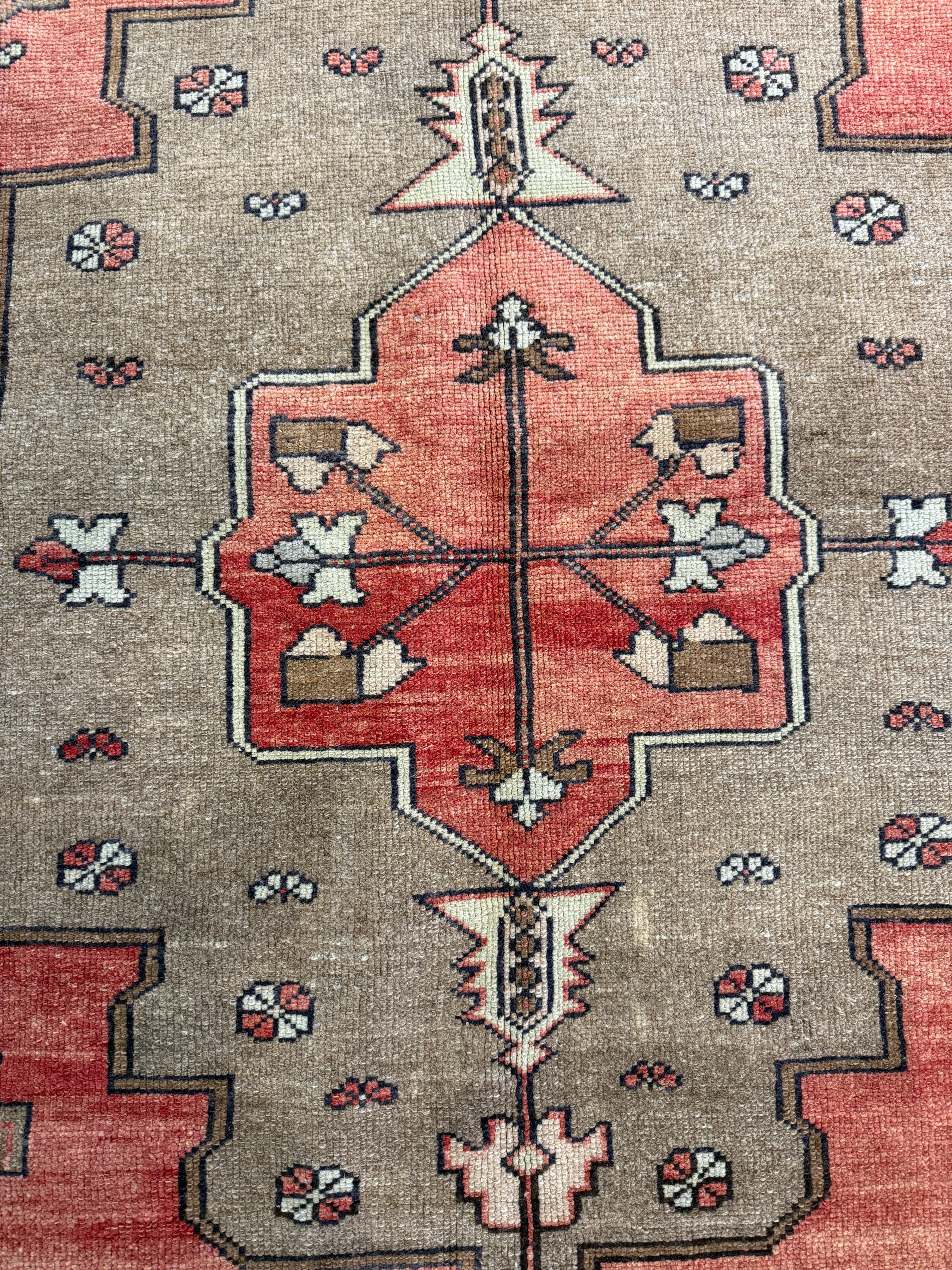 Helen Keller 2.10x9.9 Red Hand-Knotted Vintage Turkish Oushak Runner